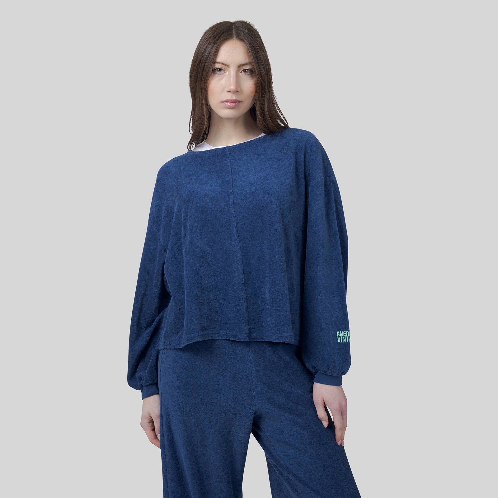 American Vintage Felpa Fuxow Blu China Donna - 8