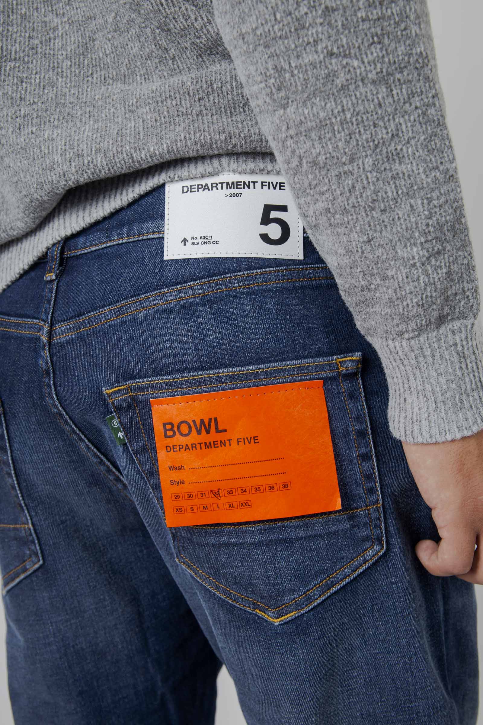 Department Five Jeans Relaxed Bowl Blu Medio Uomo - 2