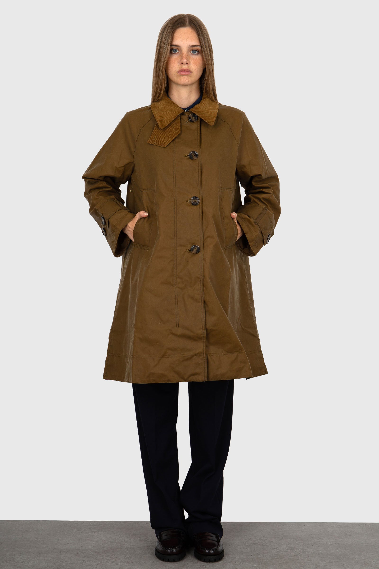 Barbour Giaccone Hartwick Wax Tabacco Donna - 9