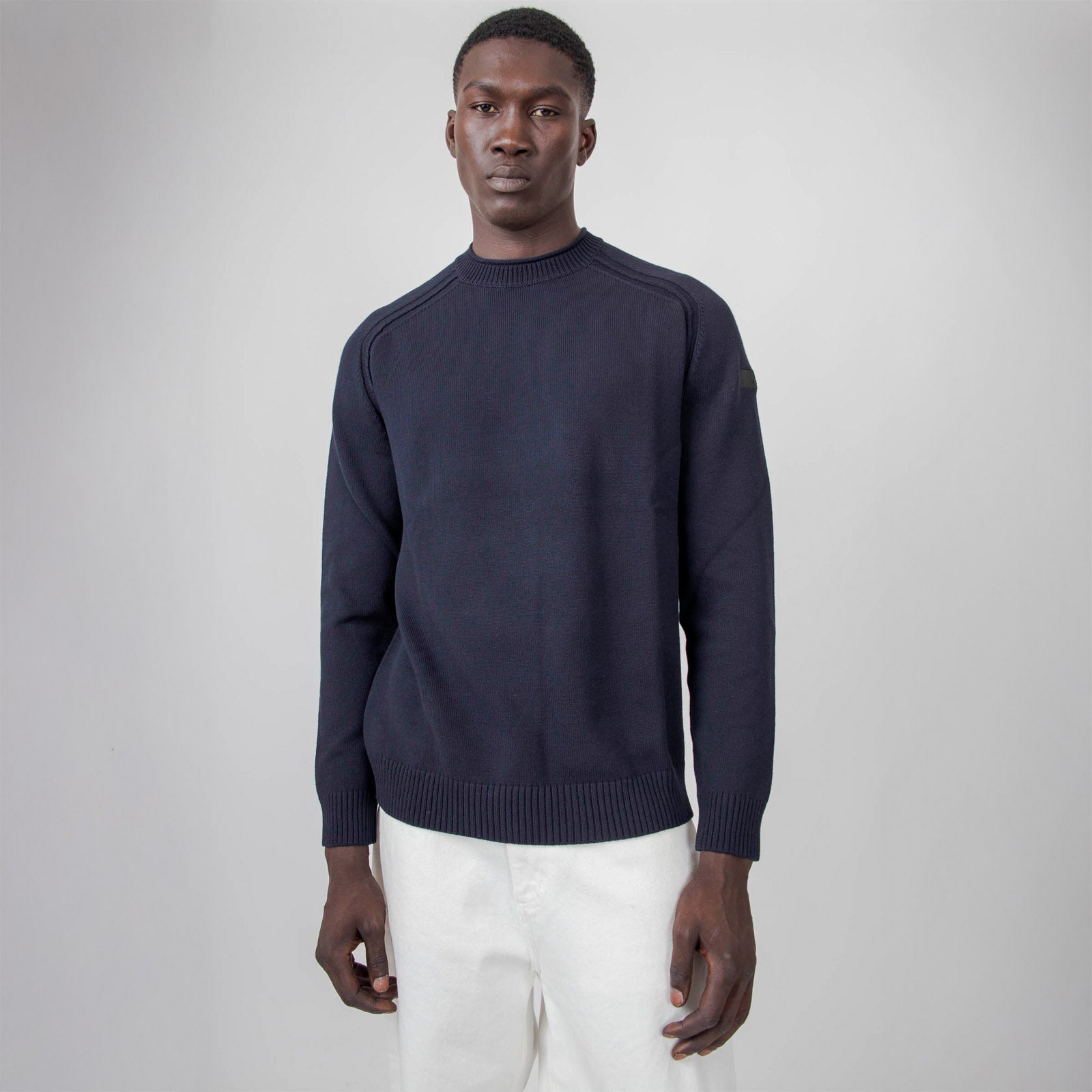 Rrd Maglia Cotton Plain Round Knit Blu Scuro Uomo - 8