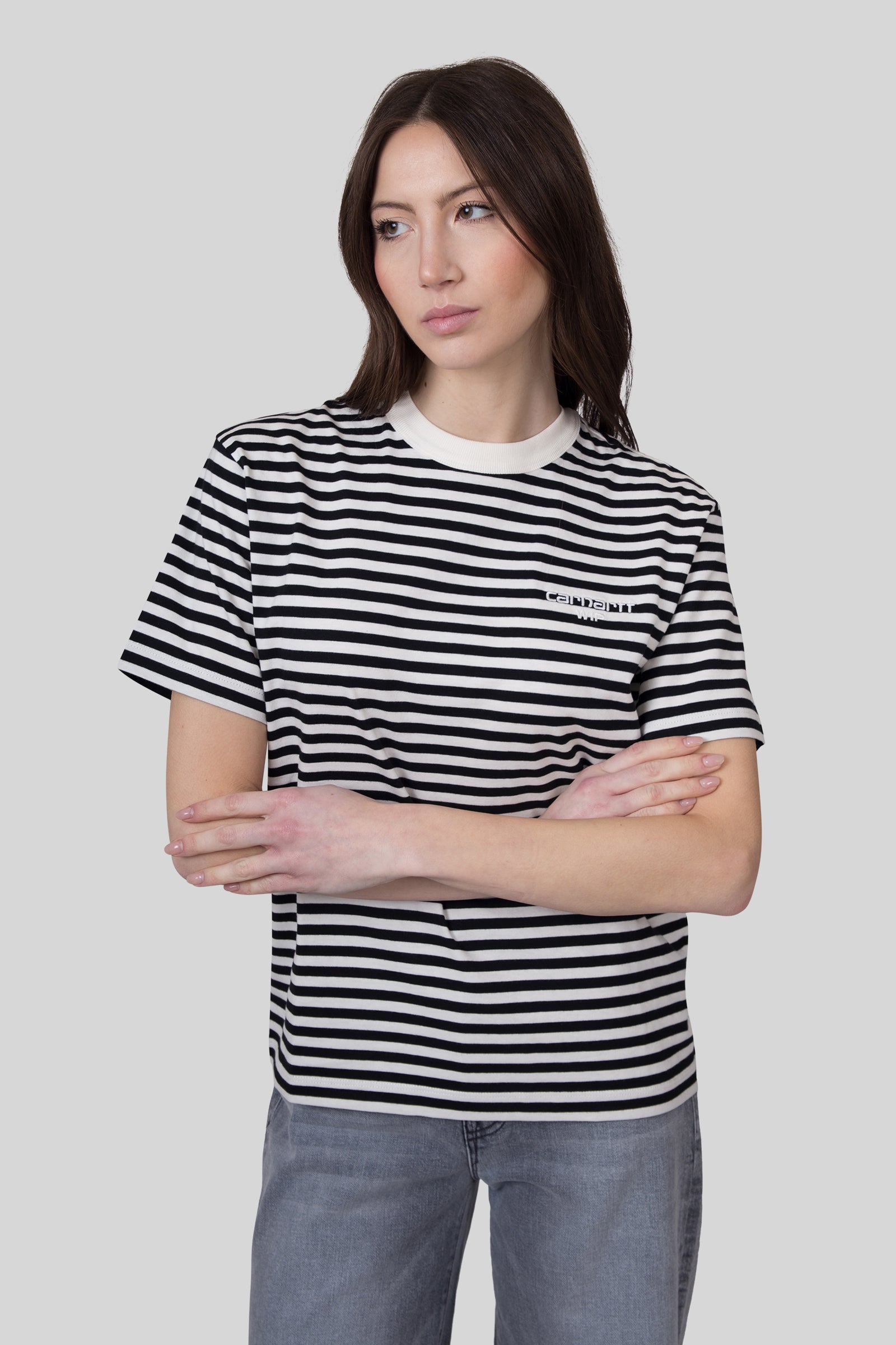 Carhartt Wip T-shirt W' S/s Ezra Nero/bianco Donna - 3