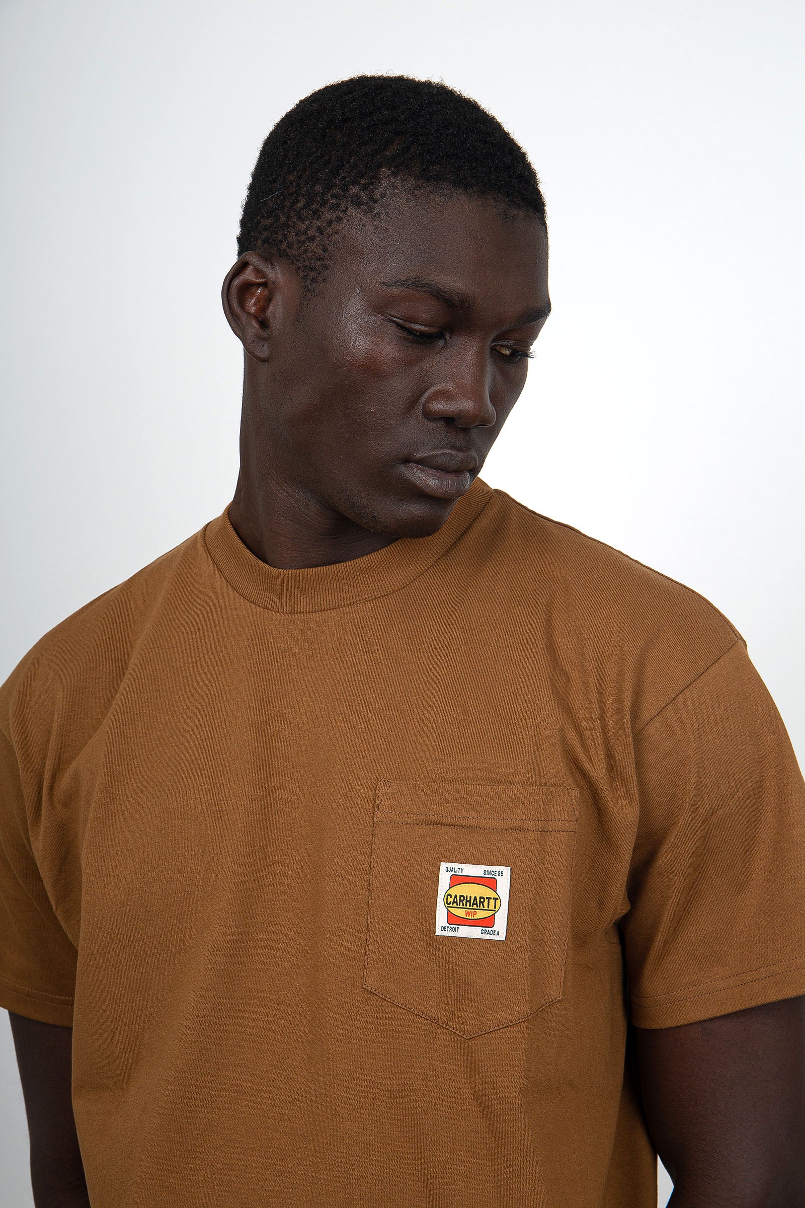 Carhartt WIP Short Sleeve Field Pocket Cotton Brown T-Shirt - 1