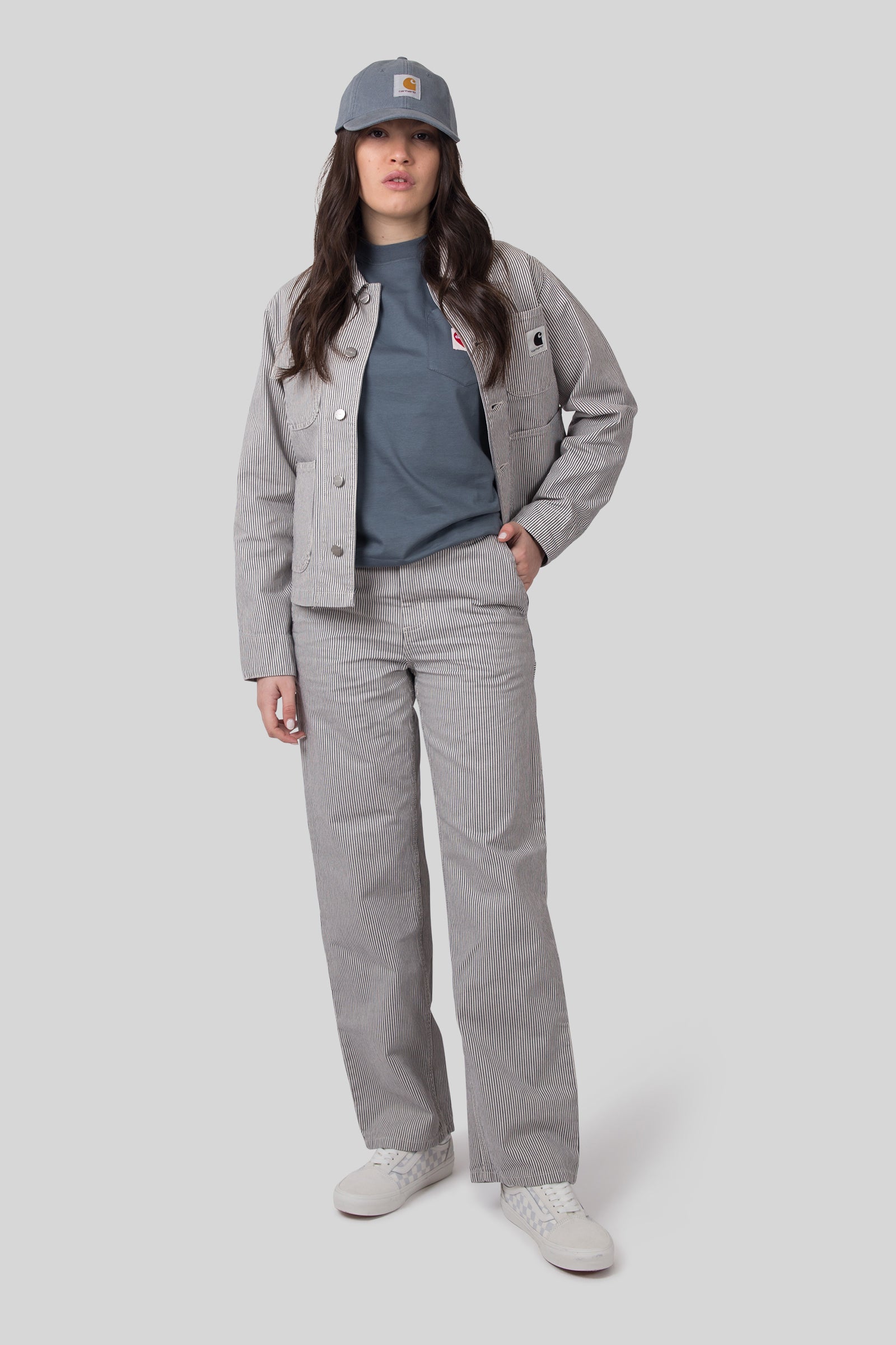 Carhartt Wip W' Mercer Pant Stripe Bianco/grigio Donna - 4