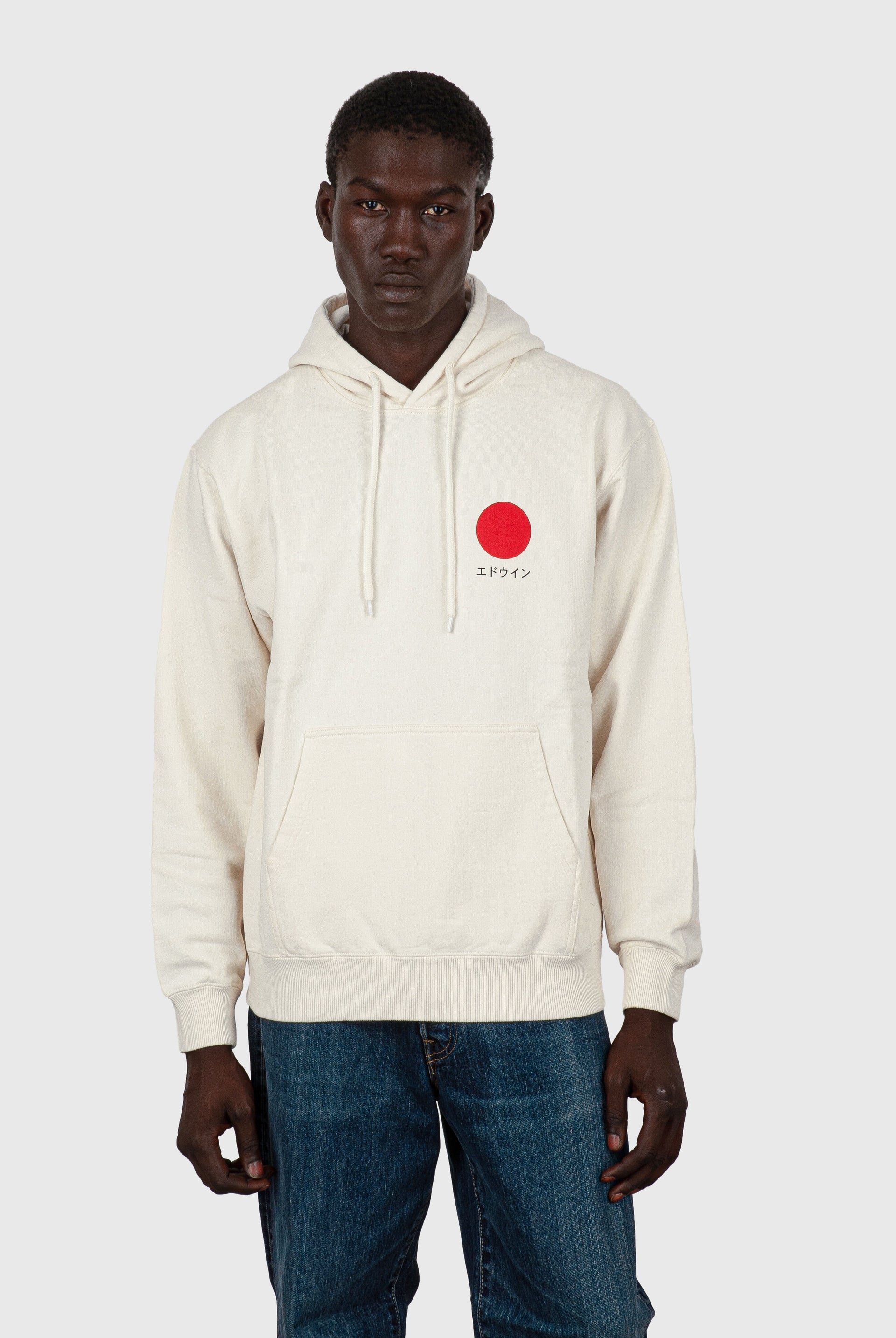 Edwin Felpa Japanese Sun Hoodie Bianco Off Uomo - 3