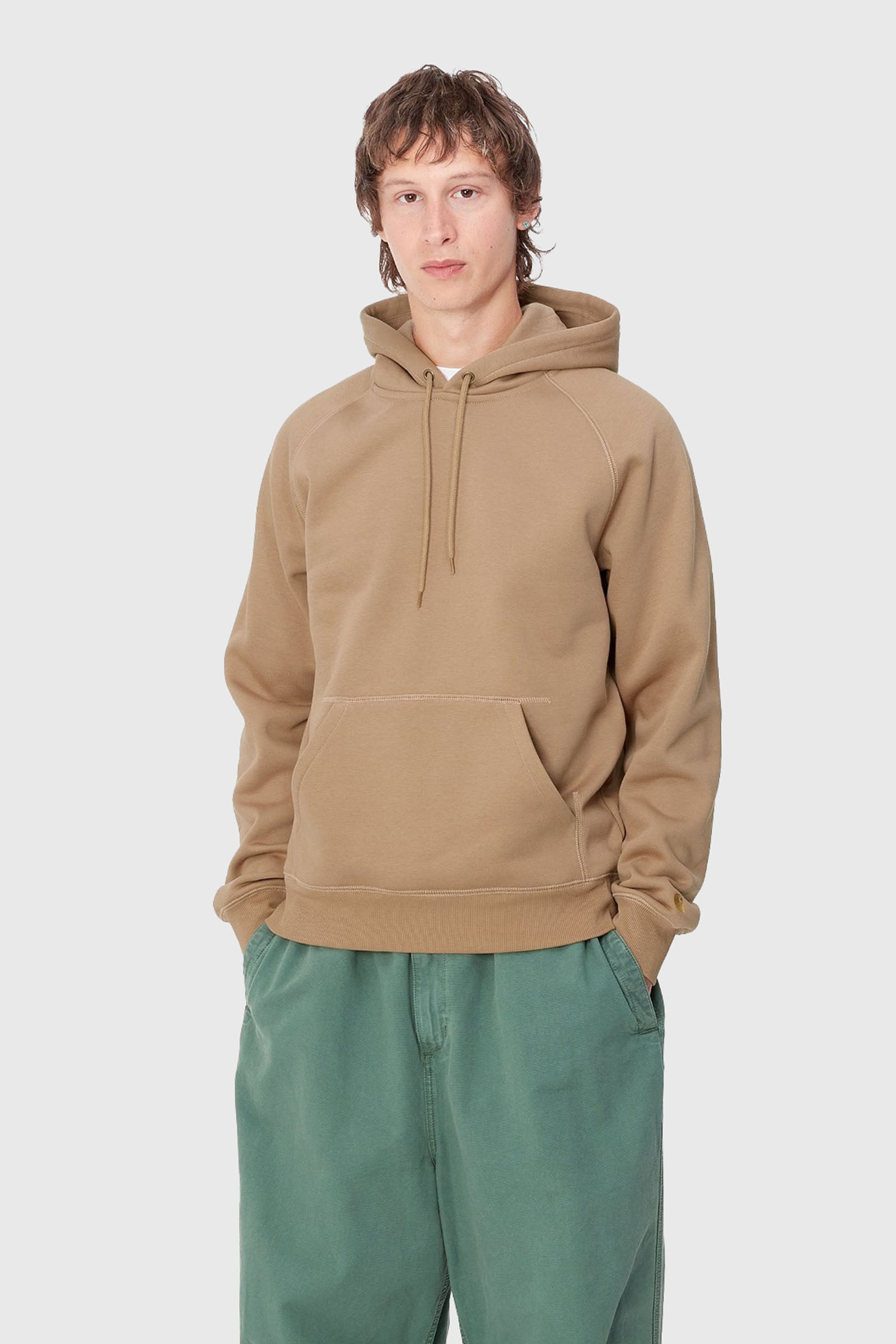 Carhartt Wip Hooded Chase Sweatshirt Beige Uomo - 1