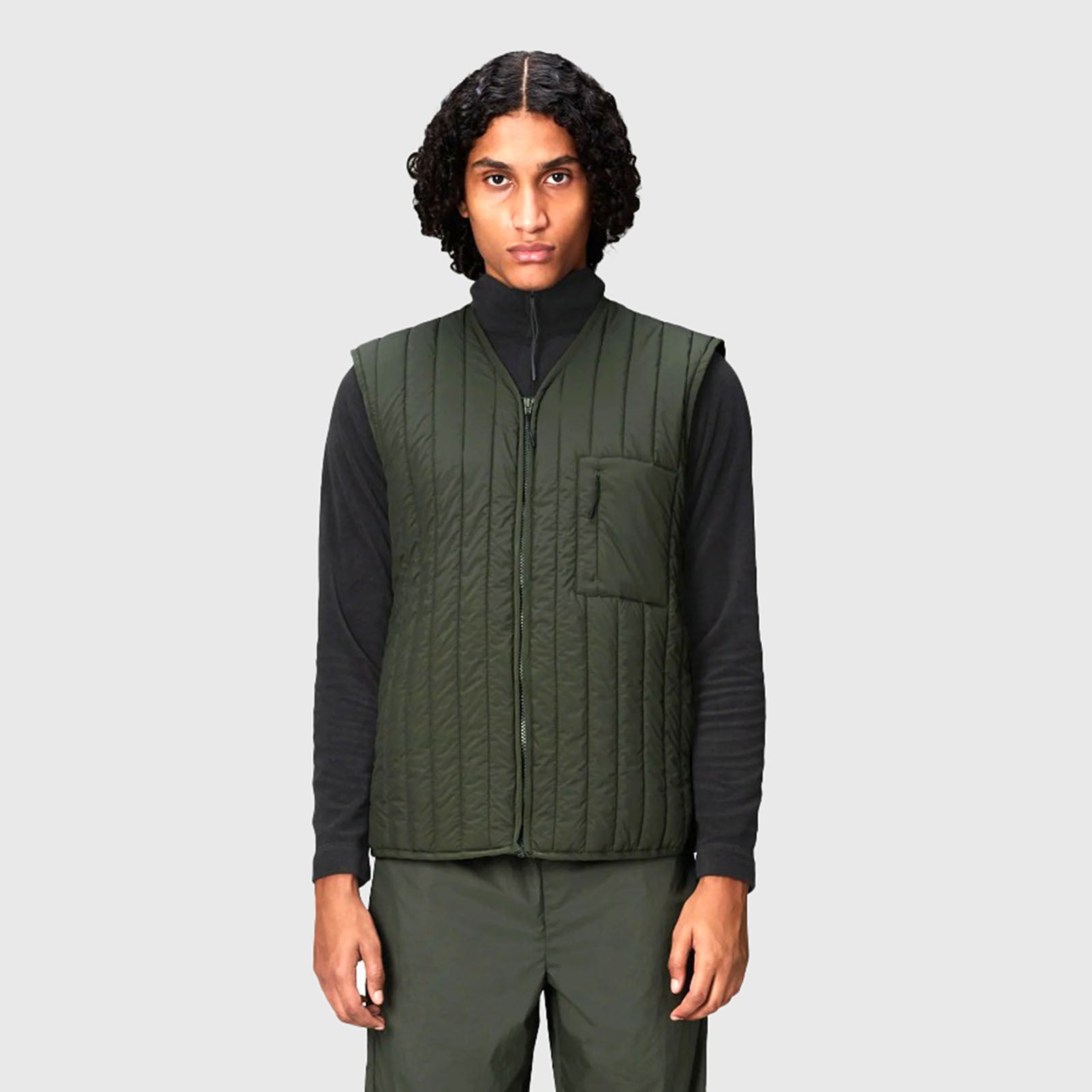 Rains Gilet Banja Liner Verde Donna - 4