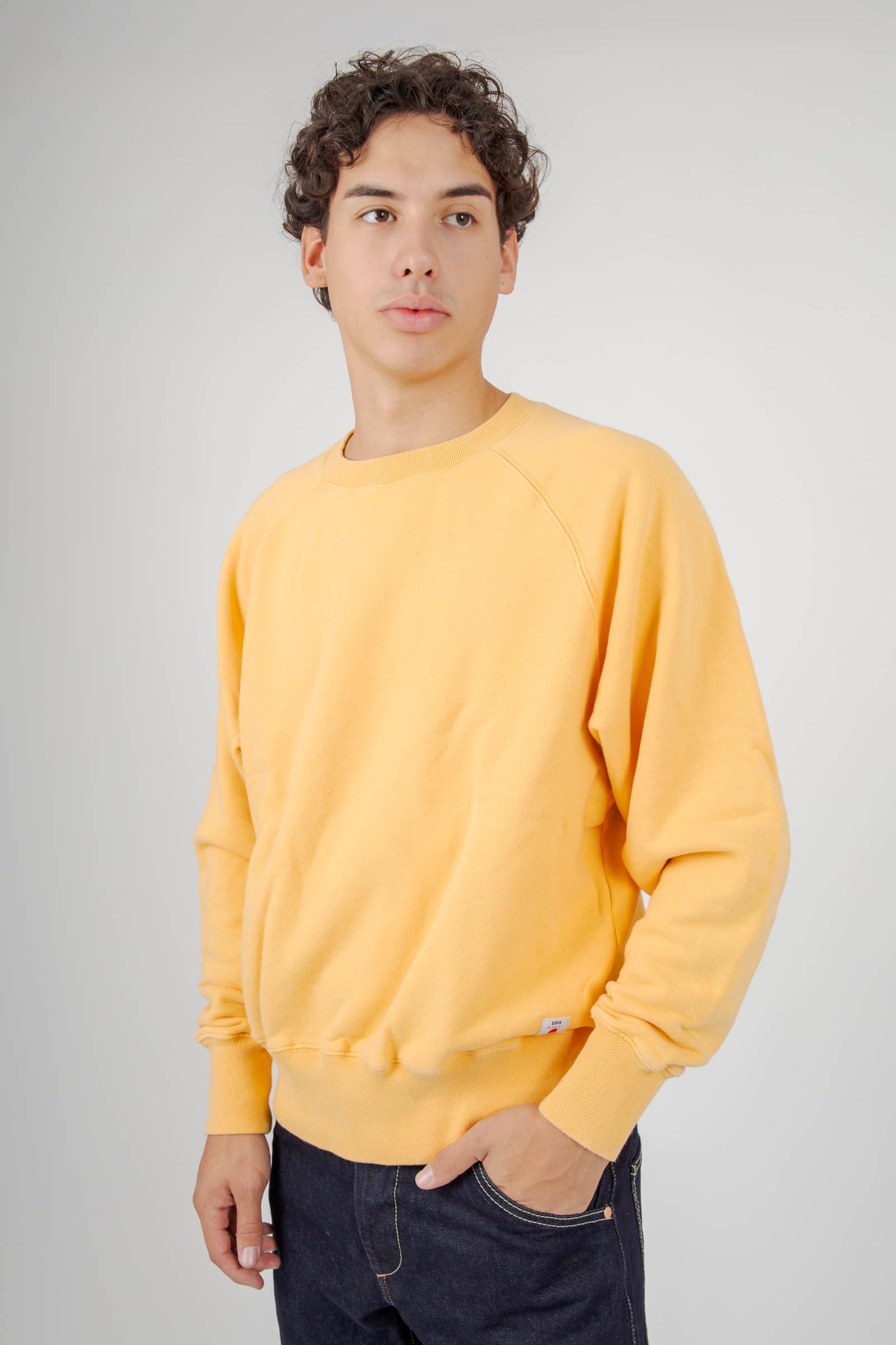 Edwin Felpa Raglan Crew Japan Giallo Uomo - 2
