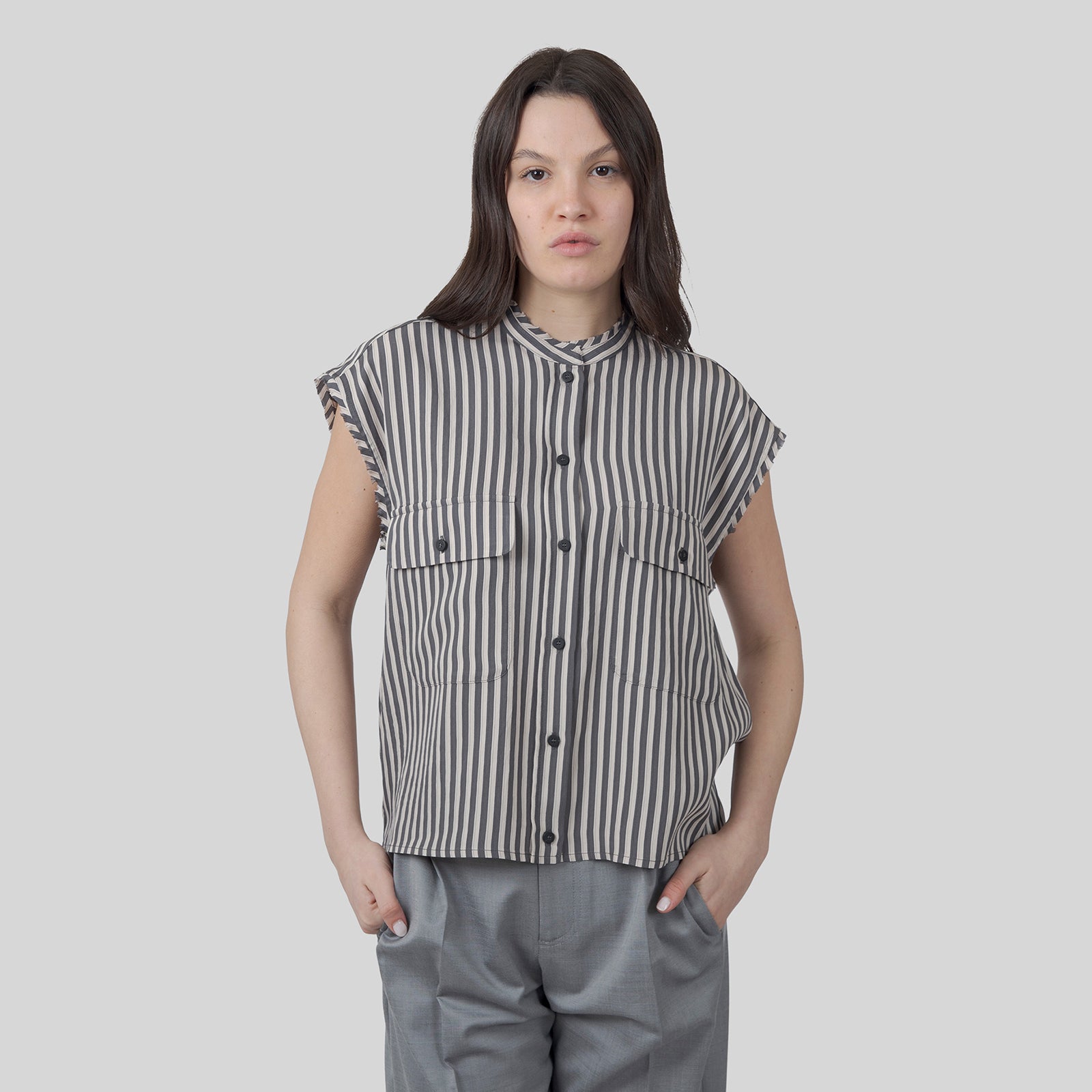 Tela Camicia Samba Grigio Donna - 7