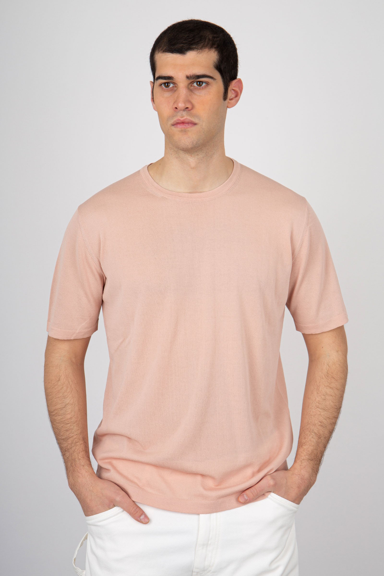 Roberto Collina Crew-neck Cotton T-shirt Pink - 1