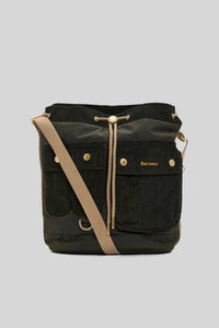 Mia Waxed Drawstring Tote Bag barbour