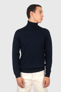 Roberto Collina Maglia Dolcevita Blu Navy Uomo roberto collina