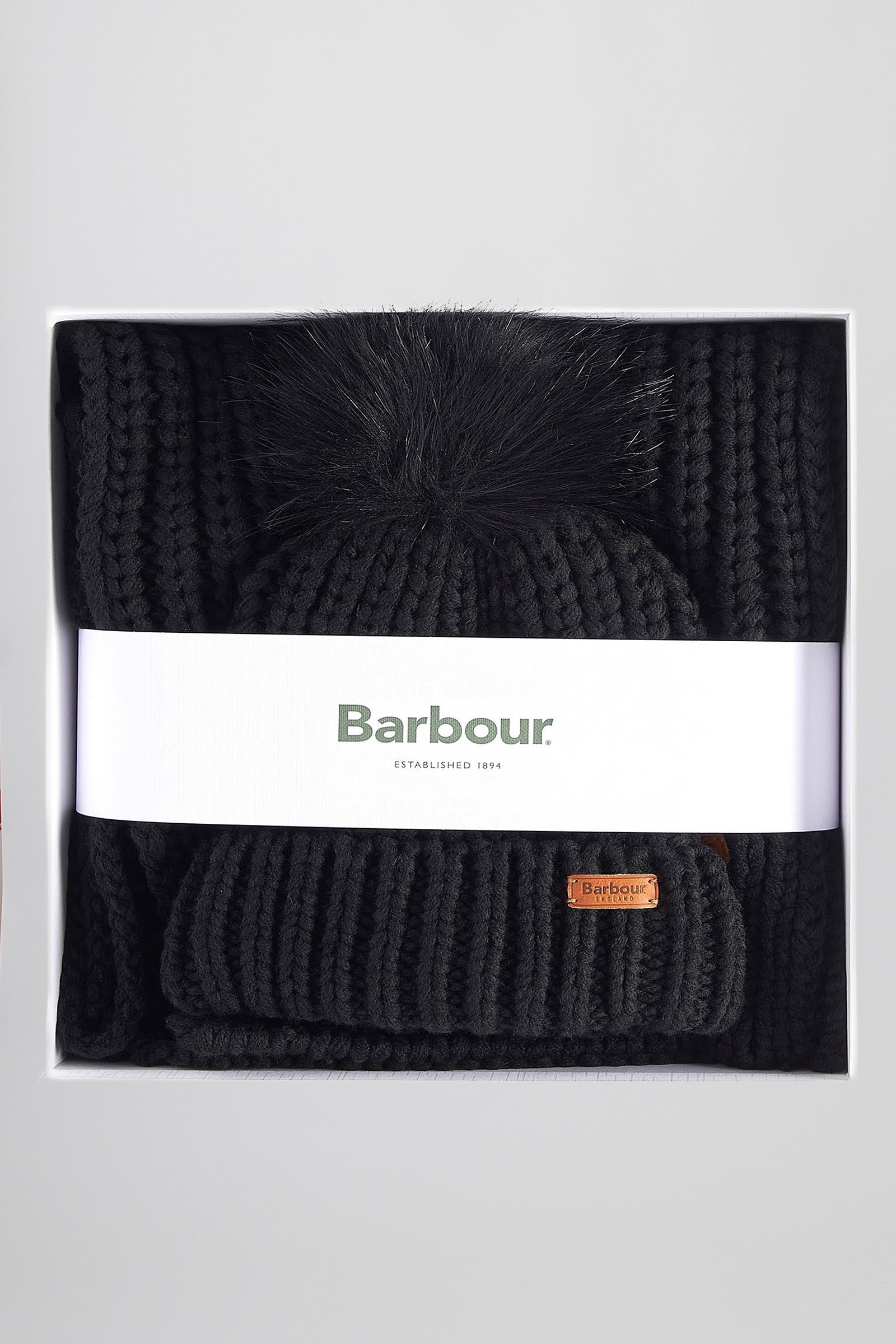 Barbour Saltburn Set Beanie & Sciarpa Nero Donna - 2
