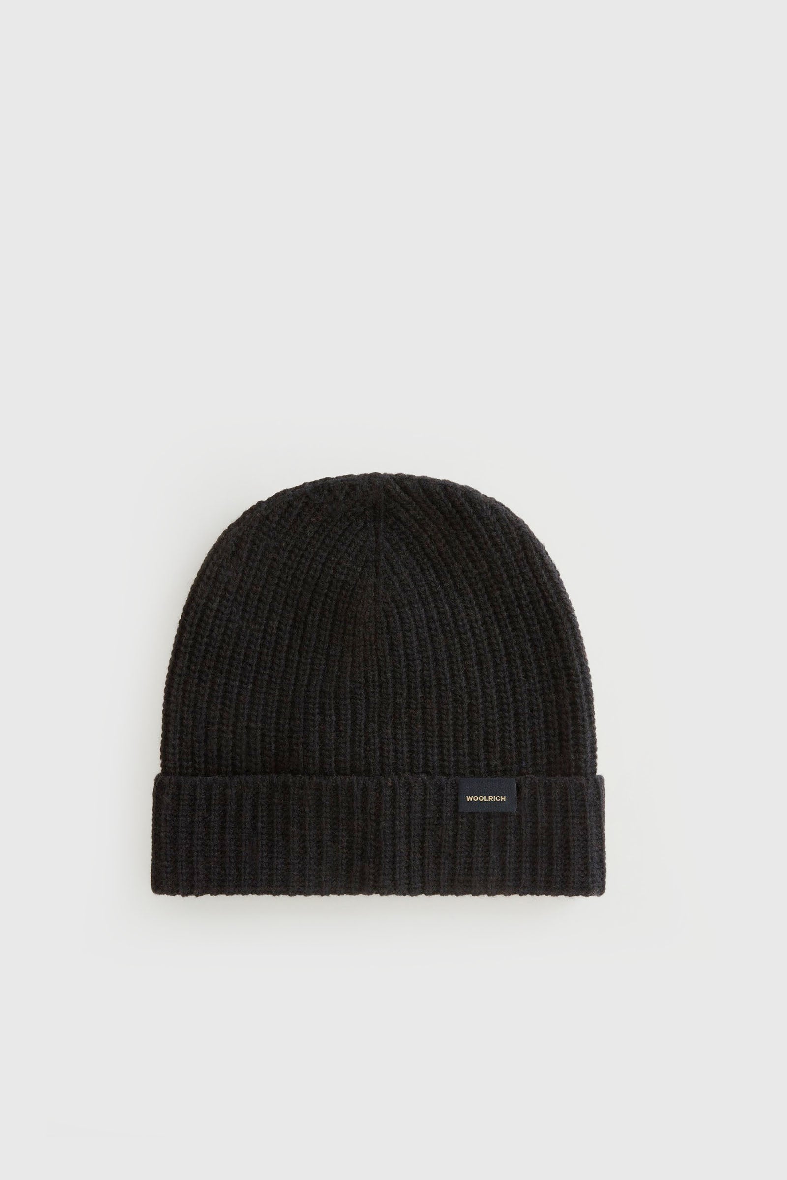 Woolrich Knitted Ribbed Beanie Nero Unisex - 1