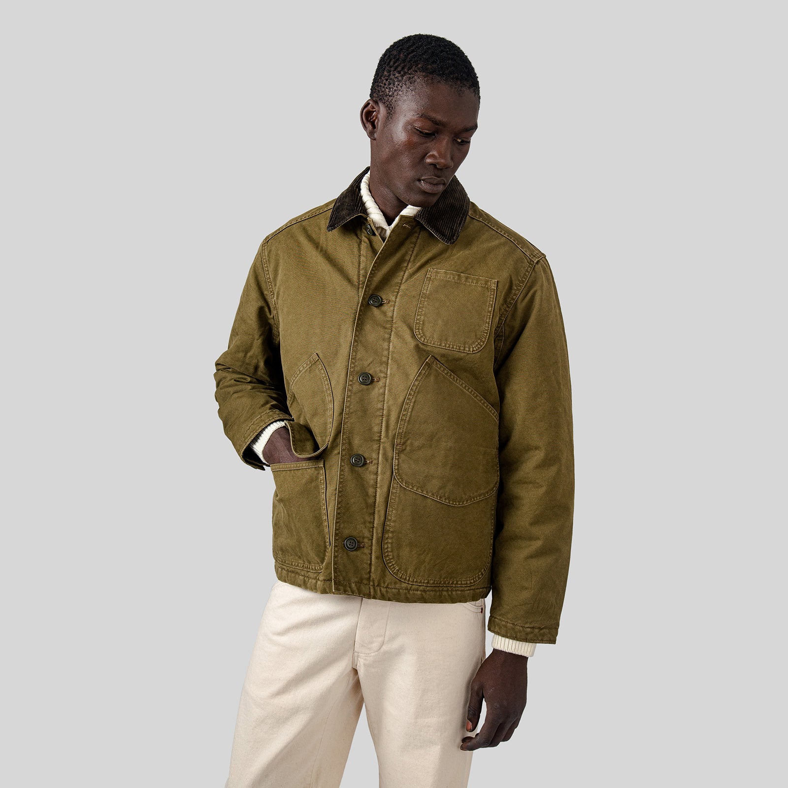 Filson Insulated Canvas Outfitter Jacket Verde Oliva Uomo - 7