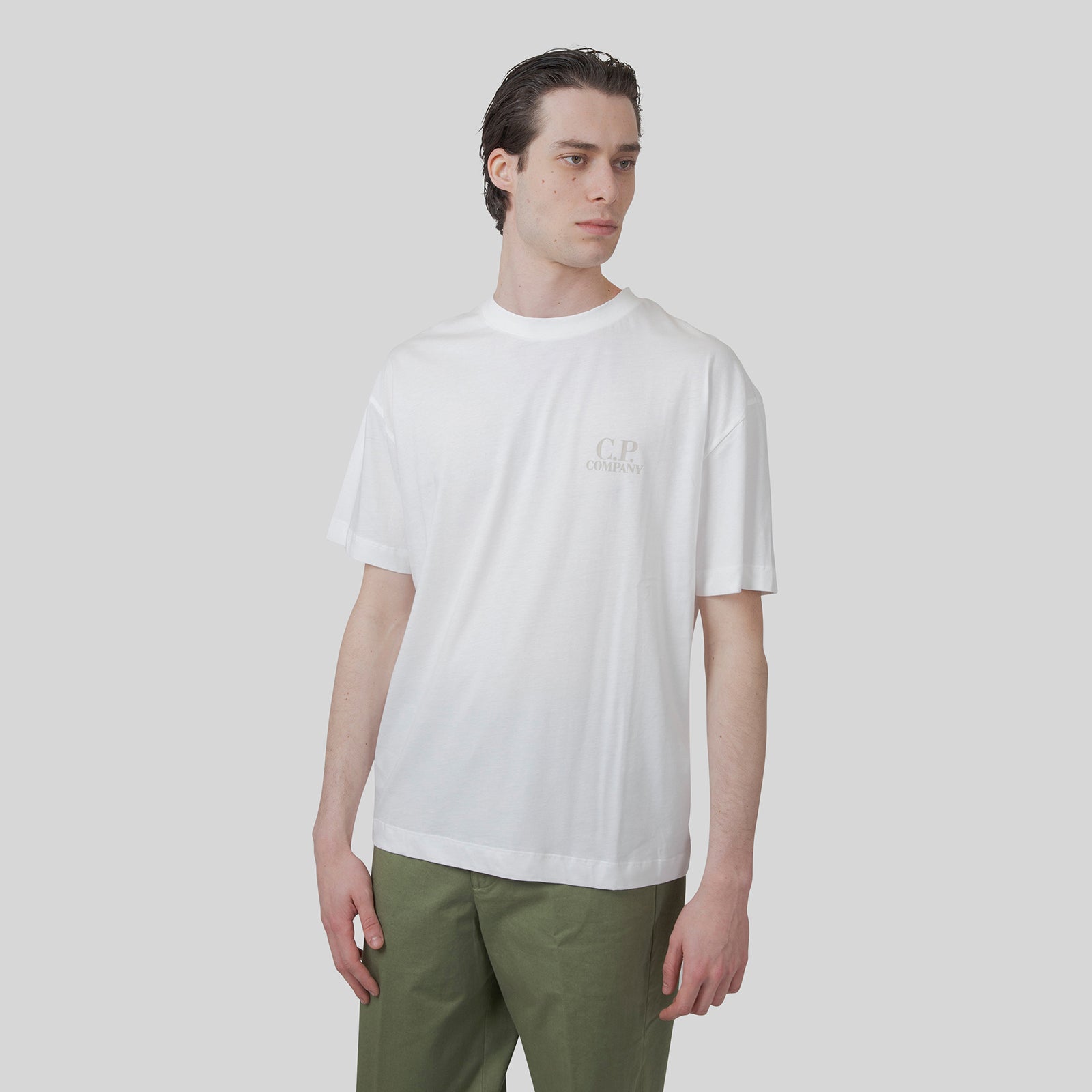 C.p. Company T-shirt 30/1 Jersey Printed Graphics Bianco Off Uomo - 7