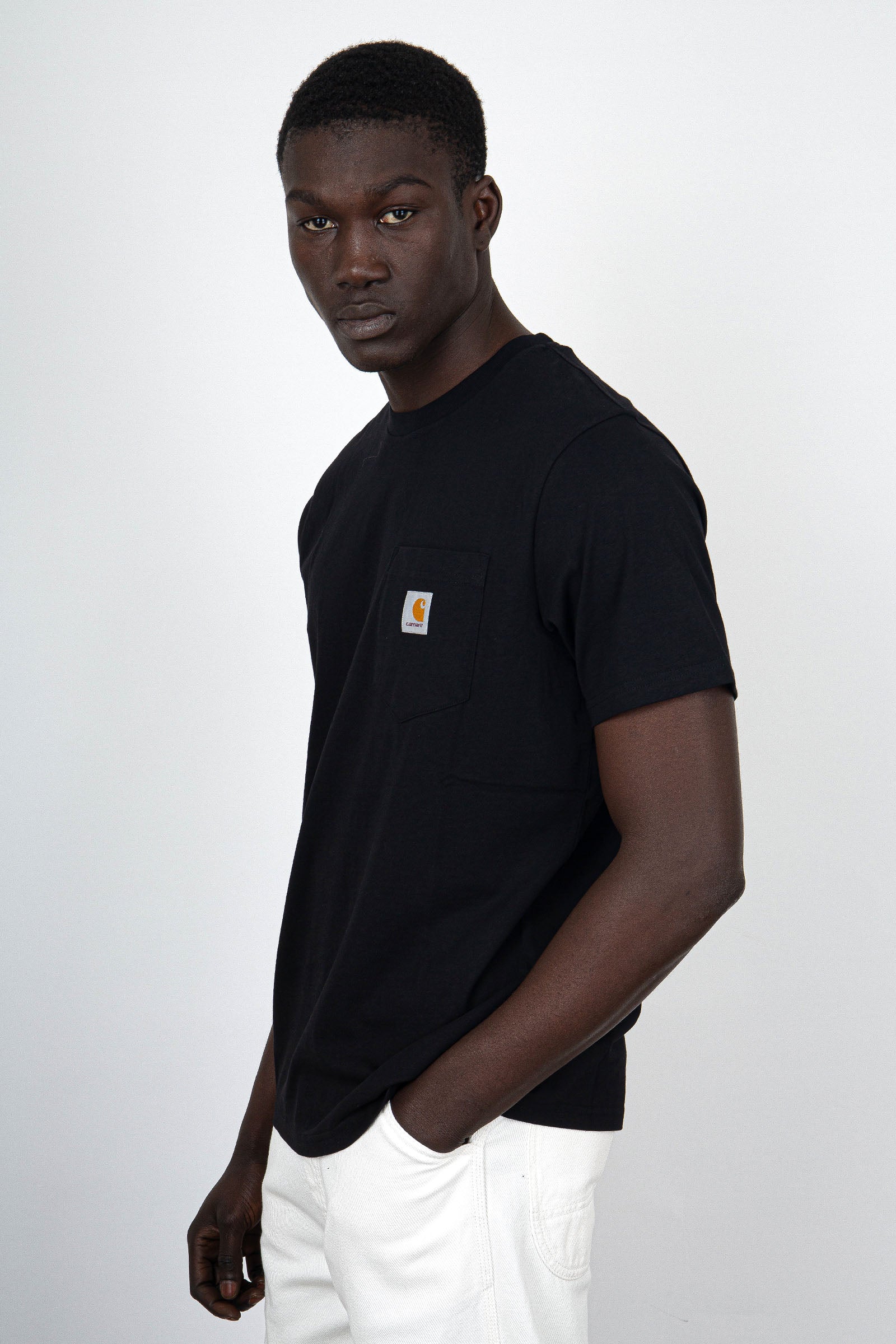 Carhartt WIP Short Sleeve Pocket Cotton T-Shirt Black - 3