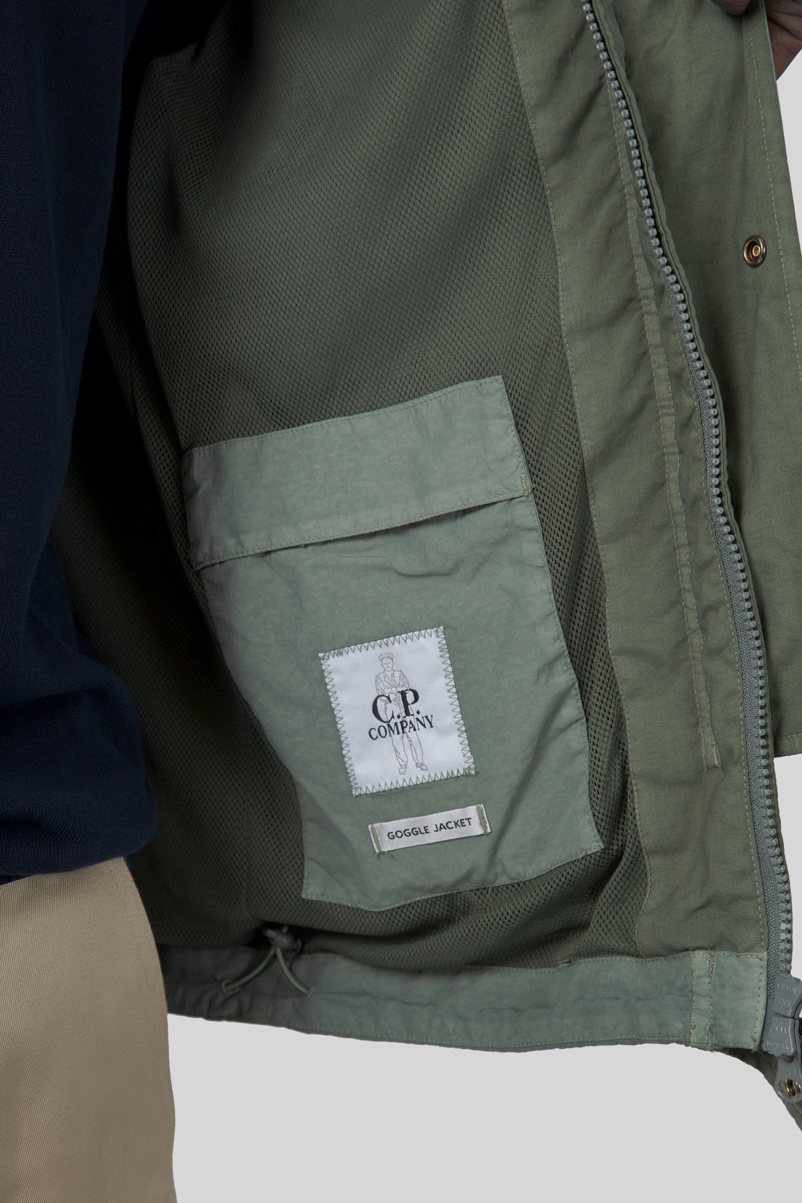 C.p. Company Overshirt Flatt Nylon Mixed Goggle Verde Uomo - 9