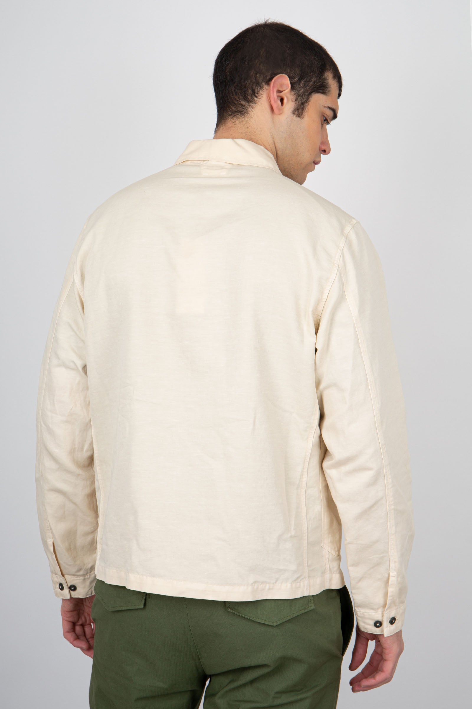 C.P. Company Overshirt Cotton/Linen Cream - 4