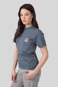 Carhartt Wip T-shirt W' S/s Pocket Heart Petrolio Donna carhartt wip