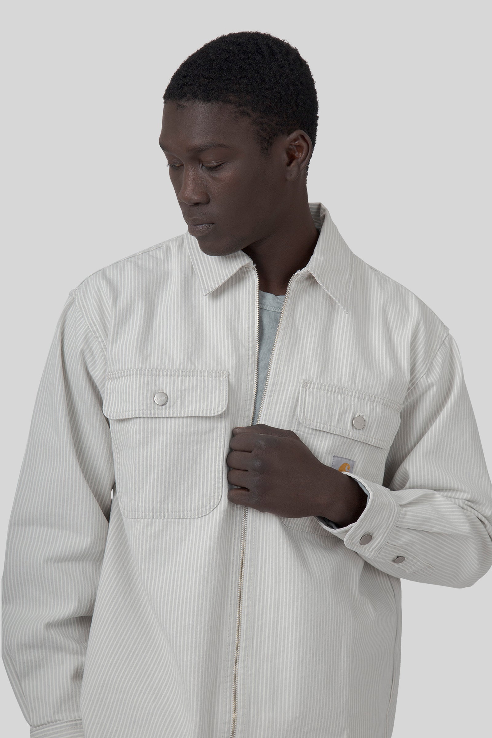 Carhartt Wip Mercer Shirt Jac Bianco/grigio Uomo - 1