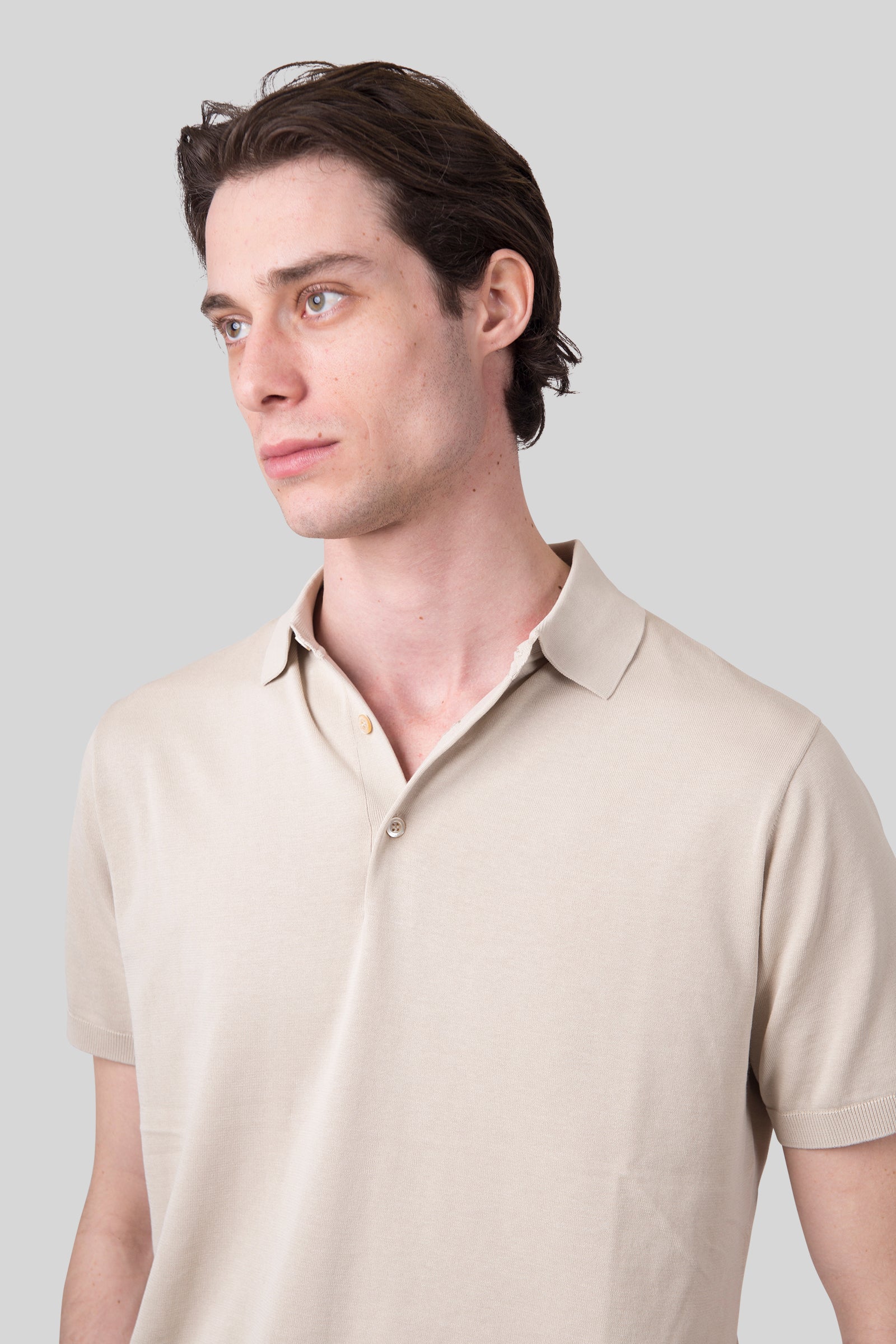 Aspesi Polo In Maglia Beige Uomo - 1