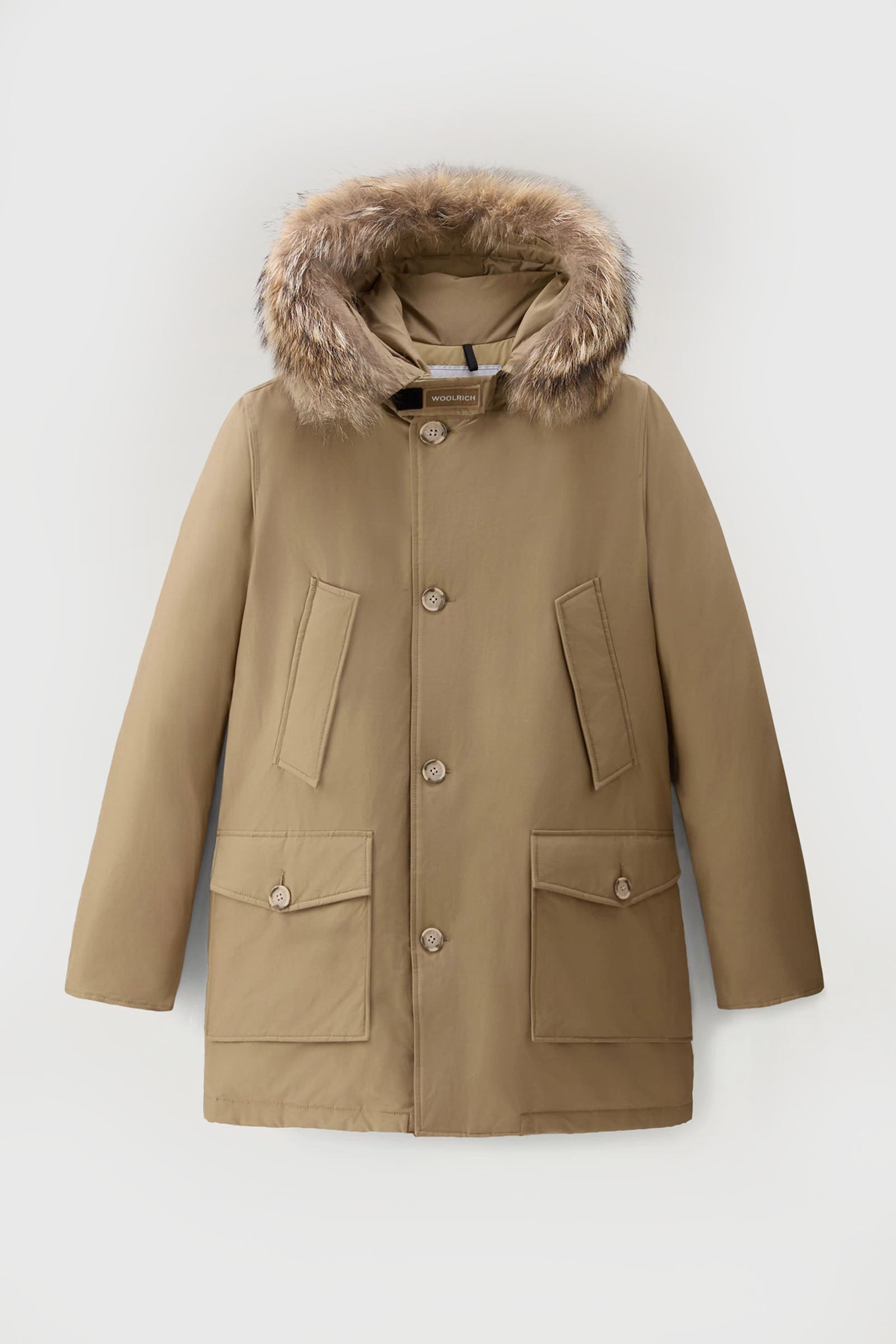 Woolrich Arctic Parka In Ramar Cloth Con Pelliccia Removibile Beige Uomo - 4