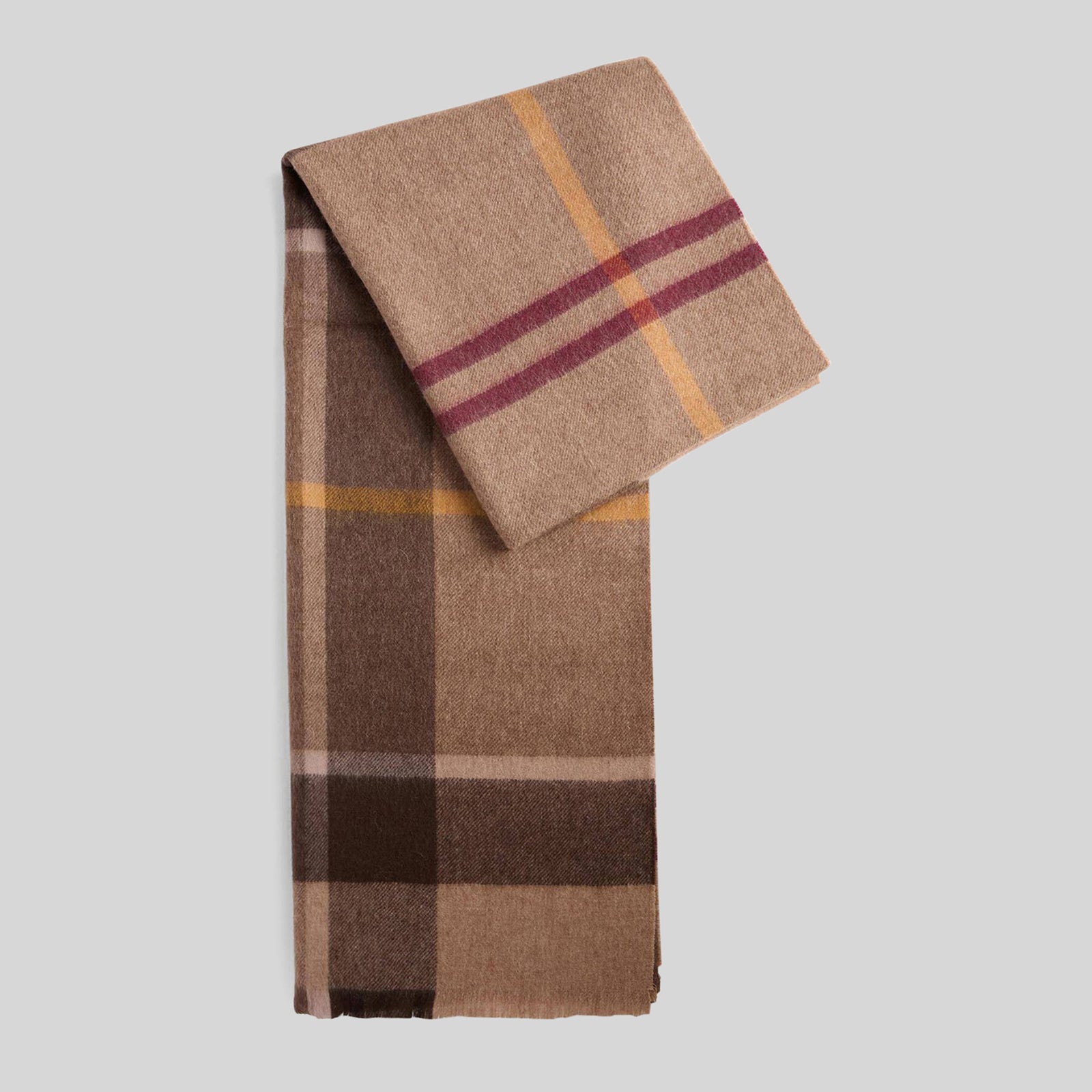 Barbour Sciarpa Rosefiled Tartan Cammello Unisex - 4