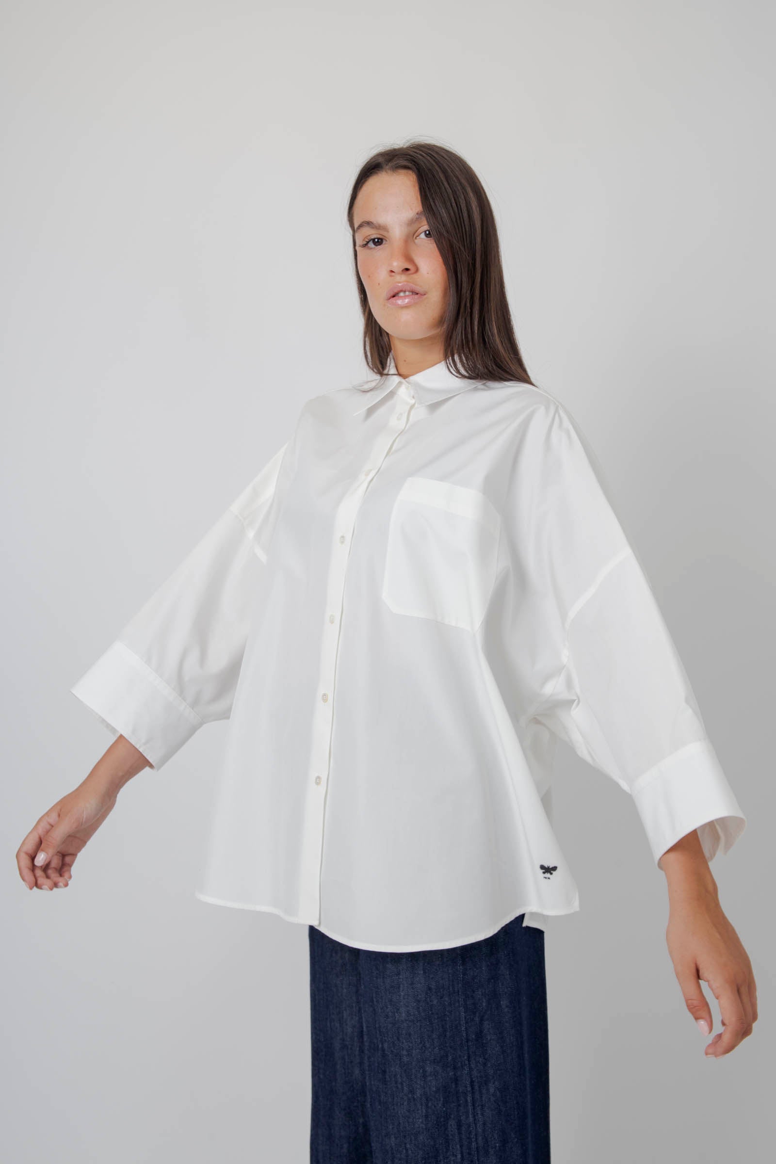 Max Mara Weekend Camicia Over In Popeline Zavorra Bianco Donna - 5