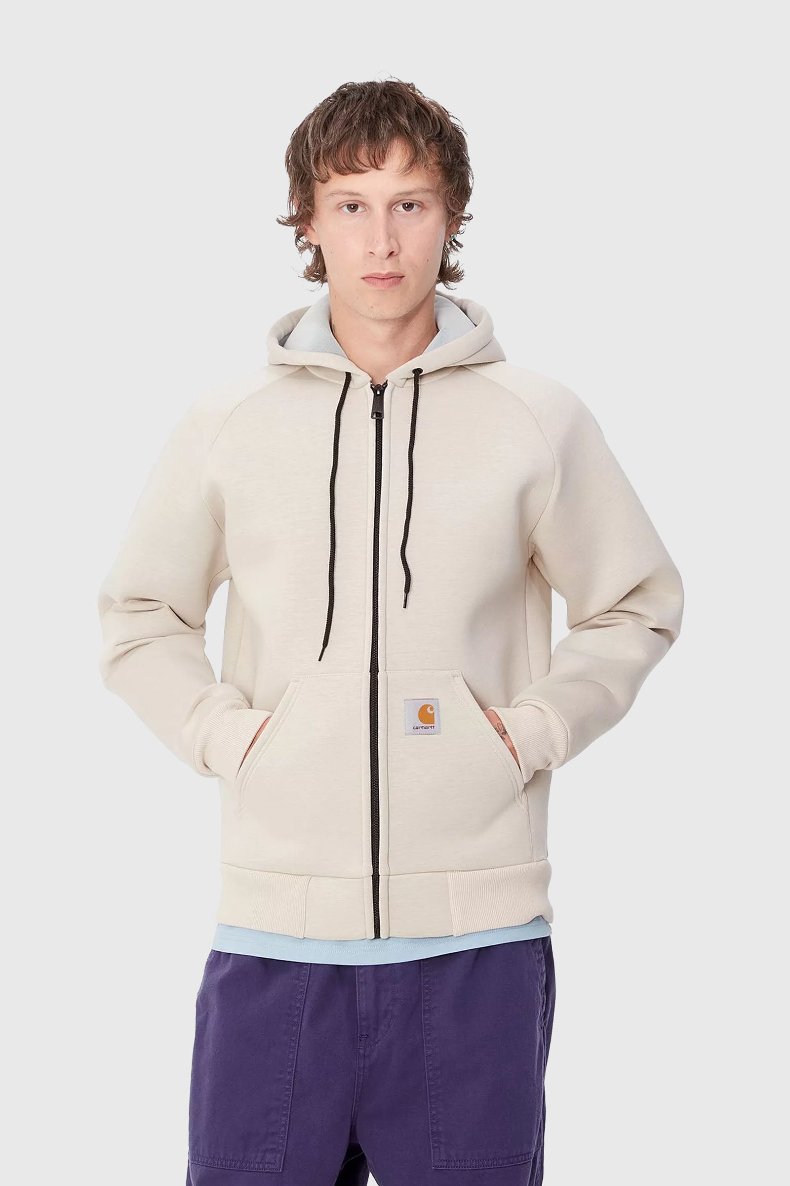 Carhartt Wip Car-lux Hooded Jacket Beige Chiaro Uomo - 1