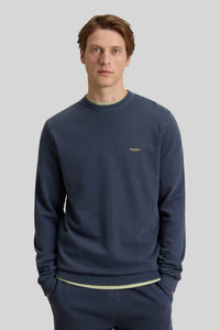 Woolrich Felpa Garment Dyed Logo Blu Uomo woolrich