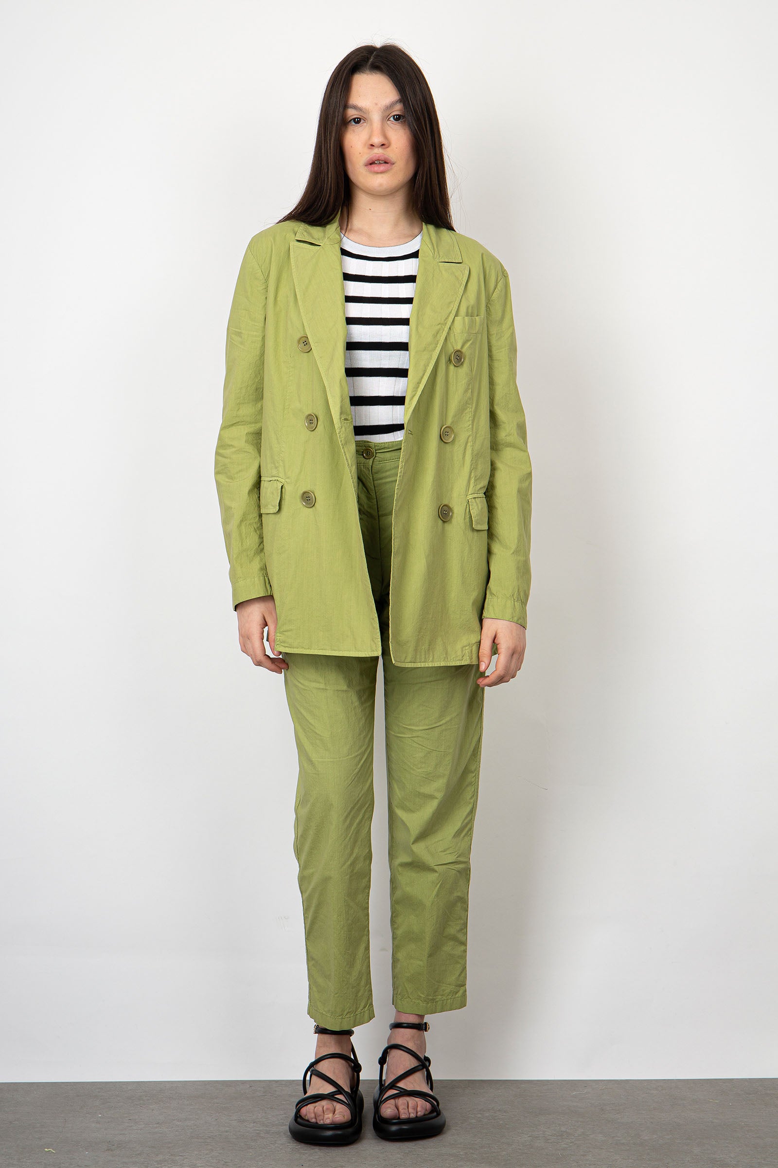 Aspesi Double Breasted Cotton Green Jacket - 2
