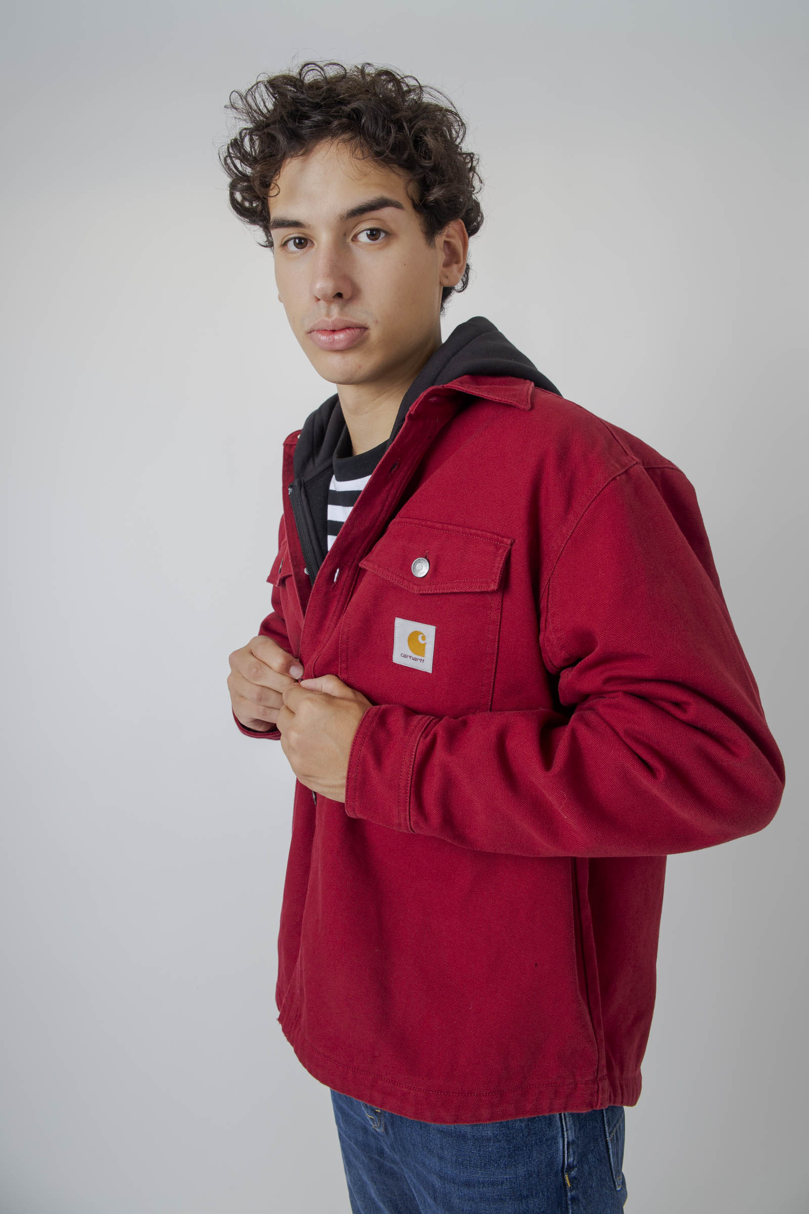 Carhartt Wip Selby Shirt Jac Rosso Uomo - 5