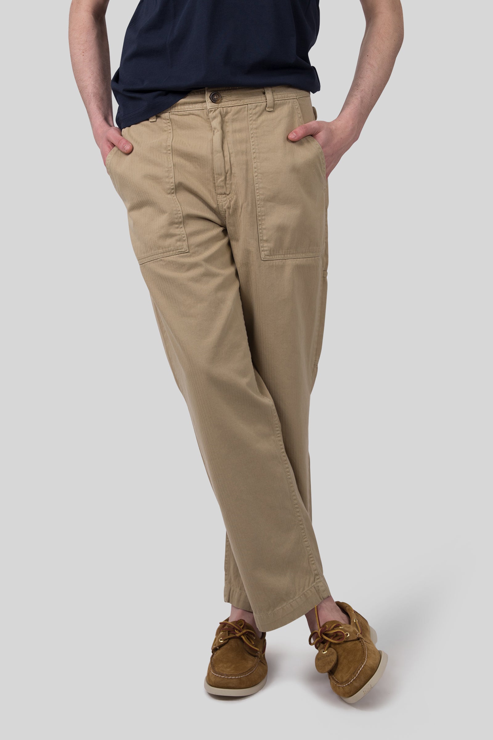 Sebago Pantalone Milton Herringbone Beige Uomo - 4