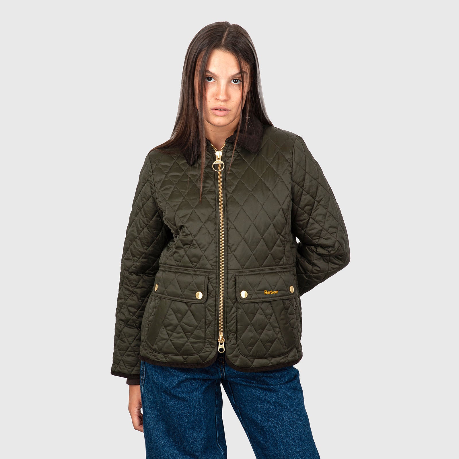 Barbour Giubbotto Fitted Beadnell Quilt Verde Scuro Donna - 8