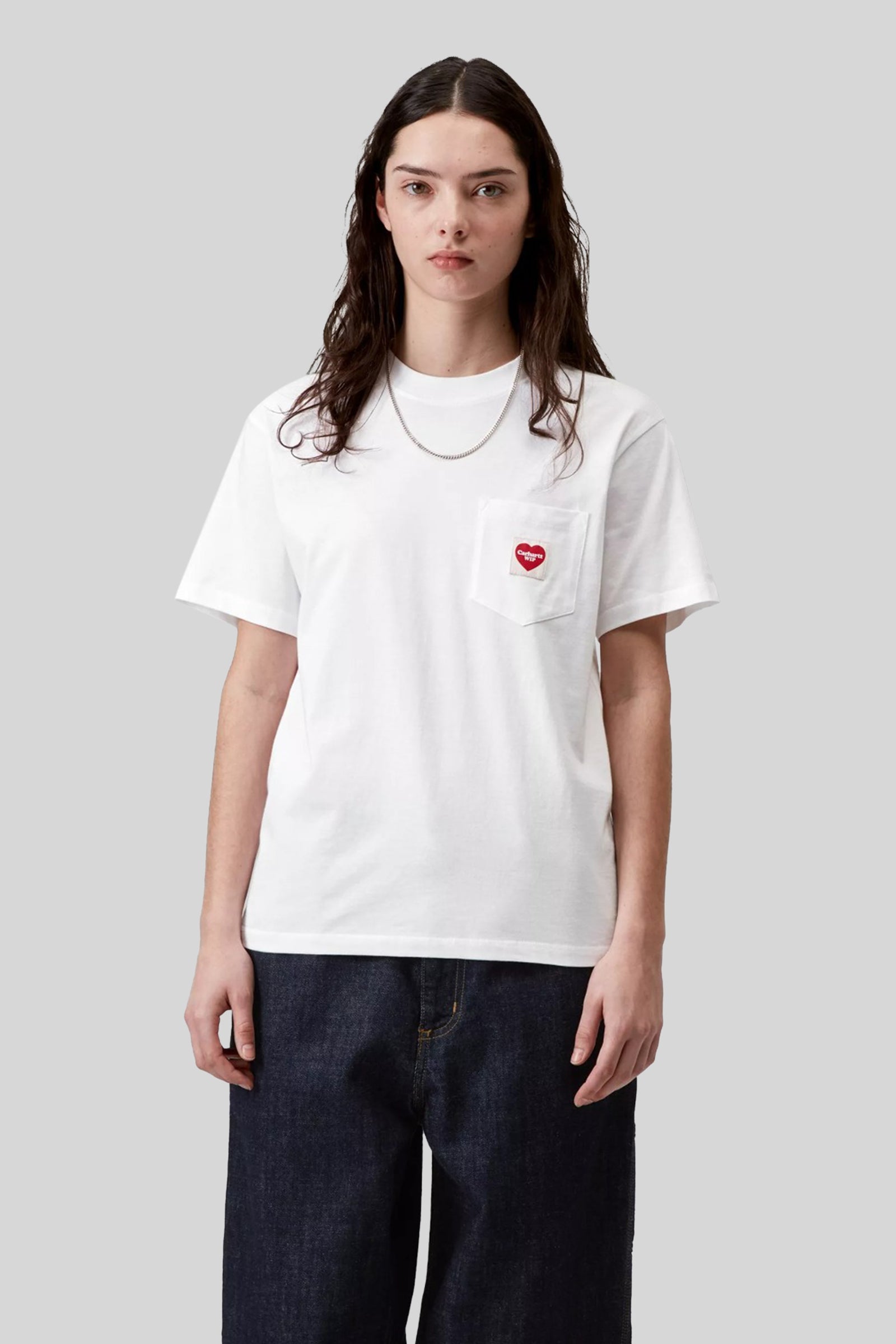 Carhartt Wip T-shirt W' S/s Pocket Heart Bianco Donna - 1