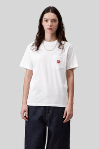 Carhartt Wip T-shirt W' S/s Pocket Heart Bianco Donna carhartt wip