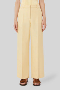 Max Mara Weekend Pantalone In Canvas Di Lino Malizia Giallo Donna max mara weekend