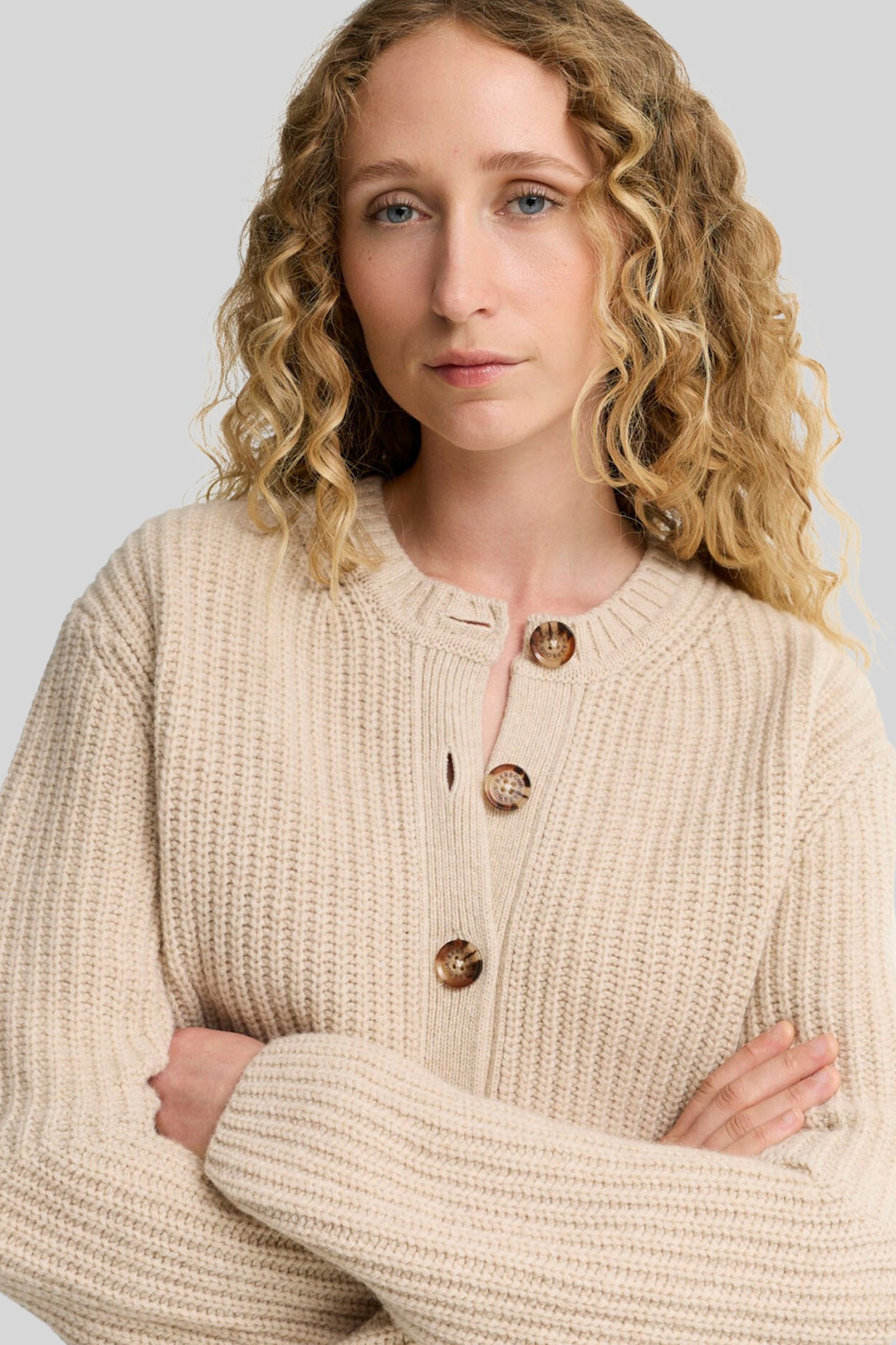 Barbour Cardigan Adalyn Beige Donna - 1