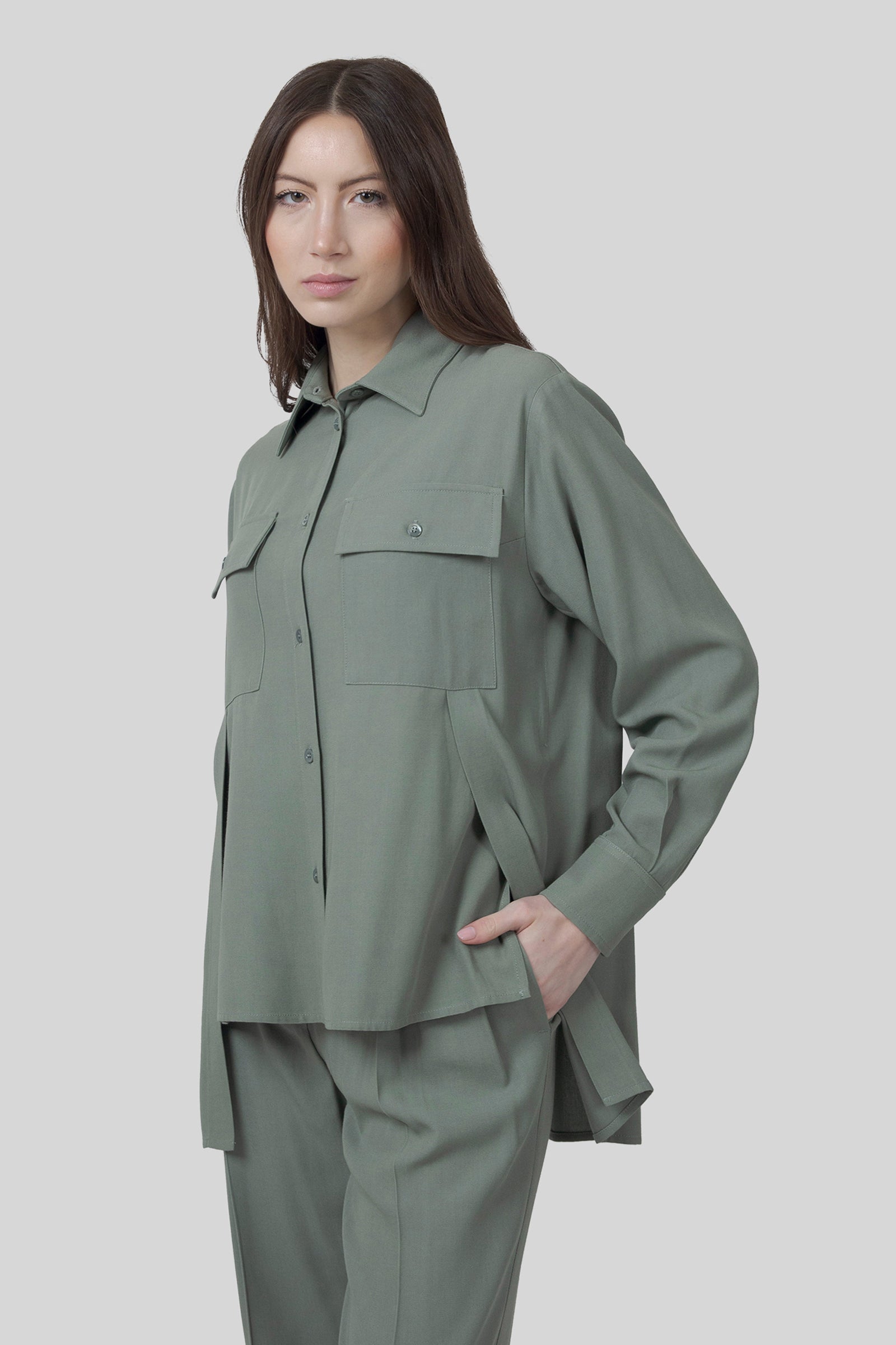 Semicouture Camicia Guadalupe Verde Salvia Donna - 1
