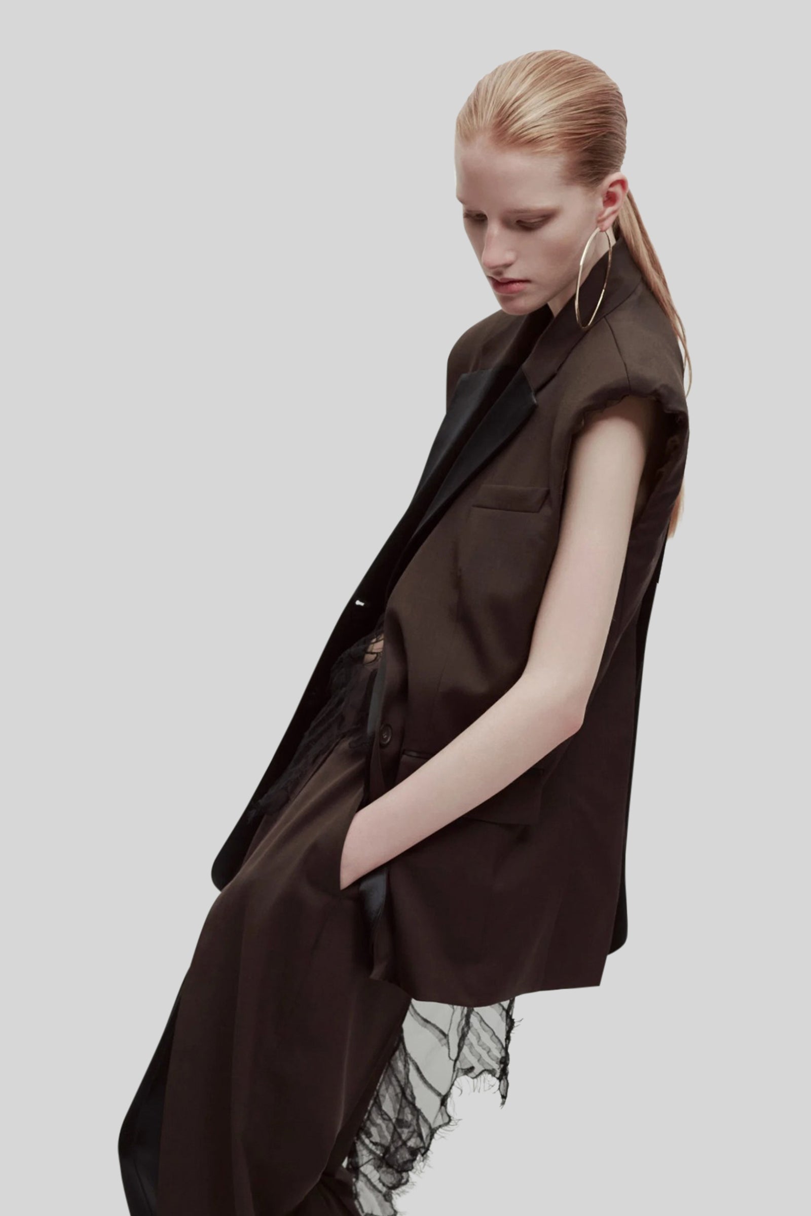 Erika Cavallini Gilet Gloria Marrone Scuro Donna - 3