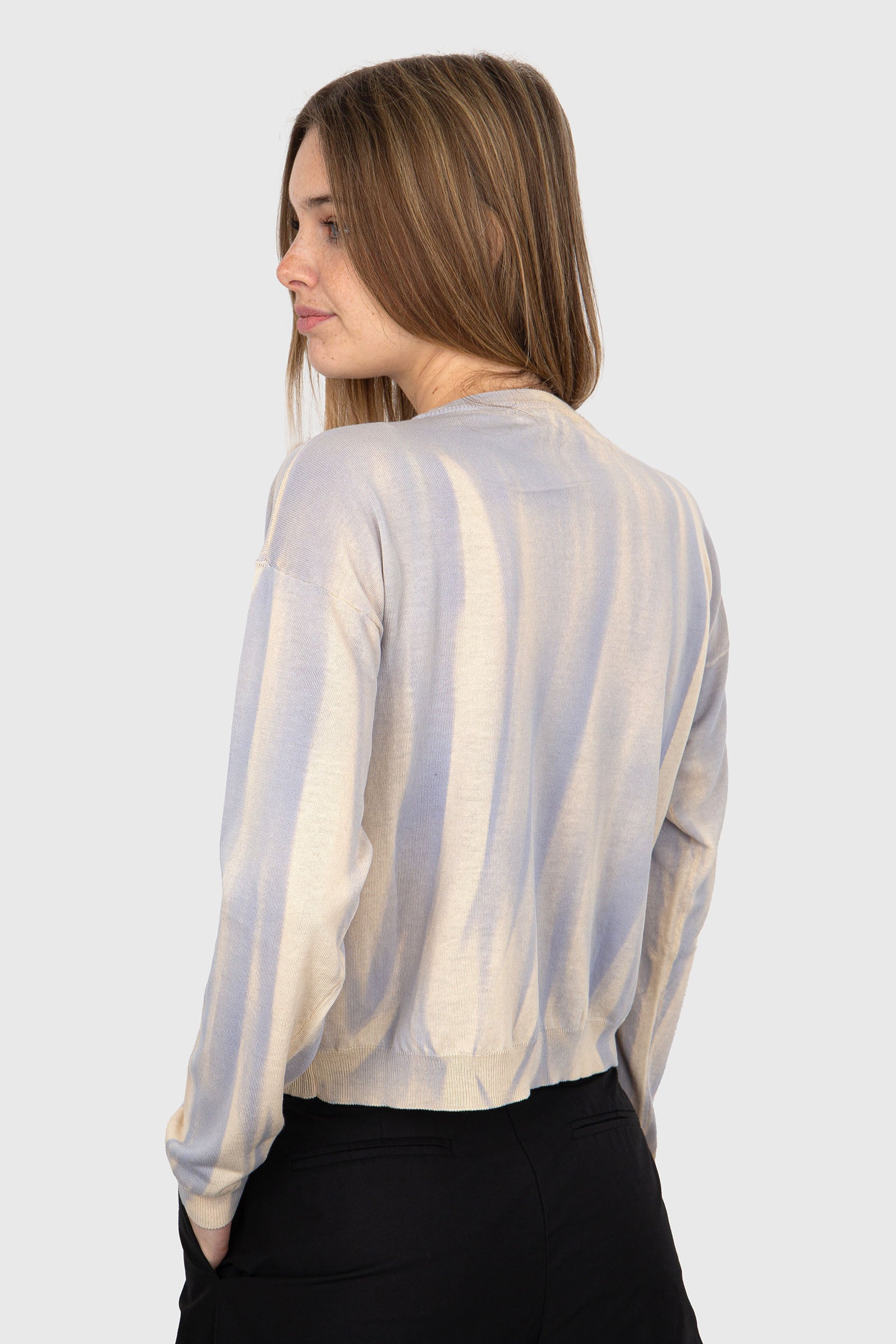 Grifoni Gradient Crewneck Sweater Lilac Cotton - 4