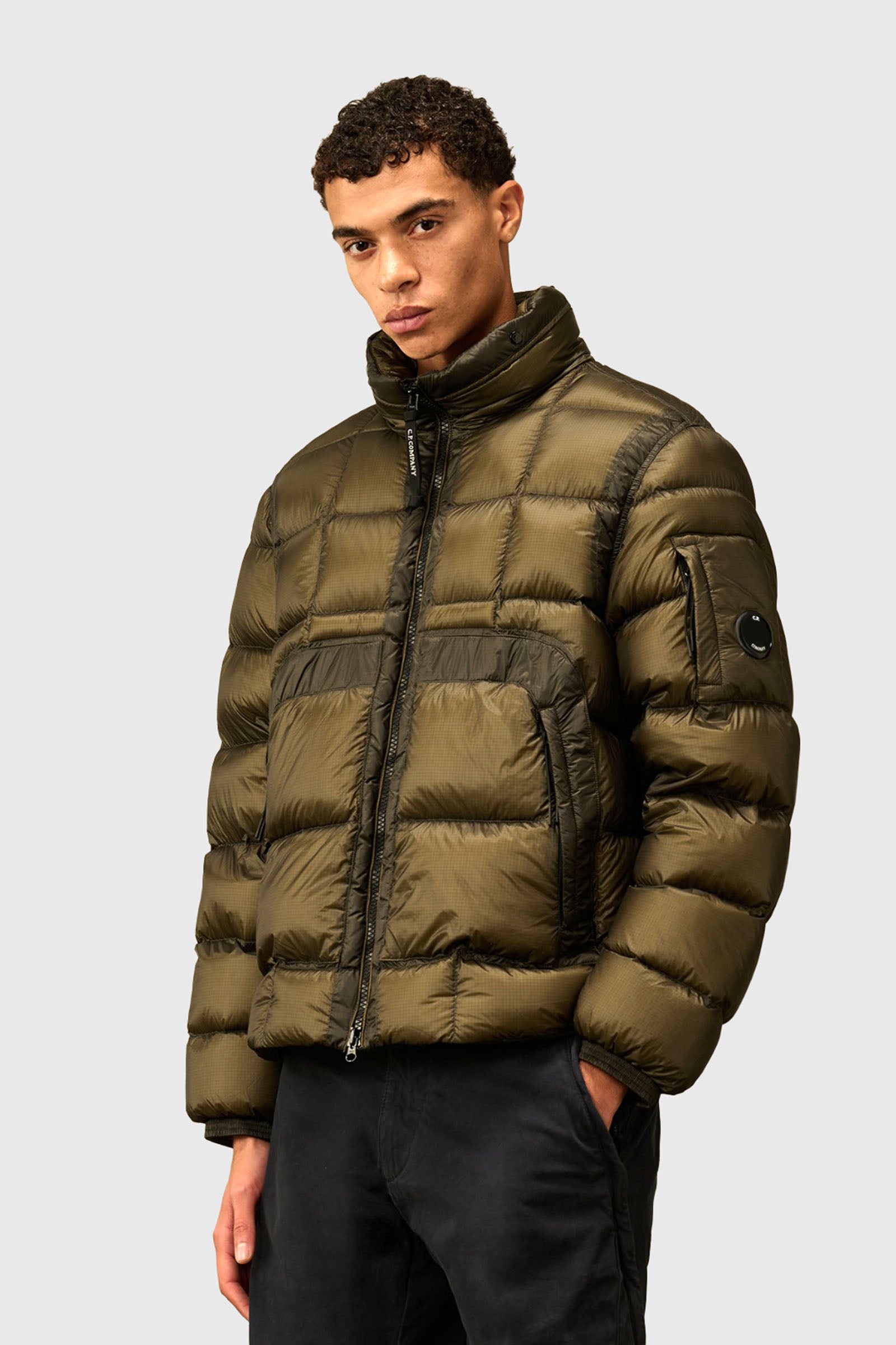 C.p. Company D.d. Shell Short Down Jacket Verde Militare Uomo - 1