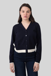 Semicouture Cardigan Amanda Beige/blu Donna semicouture