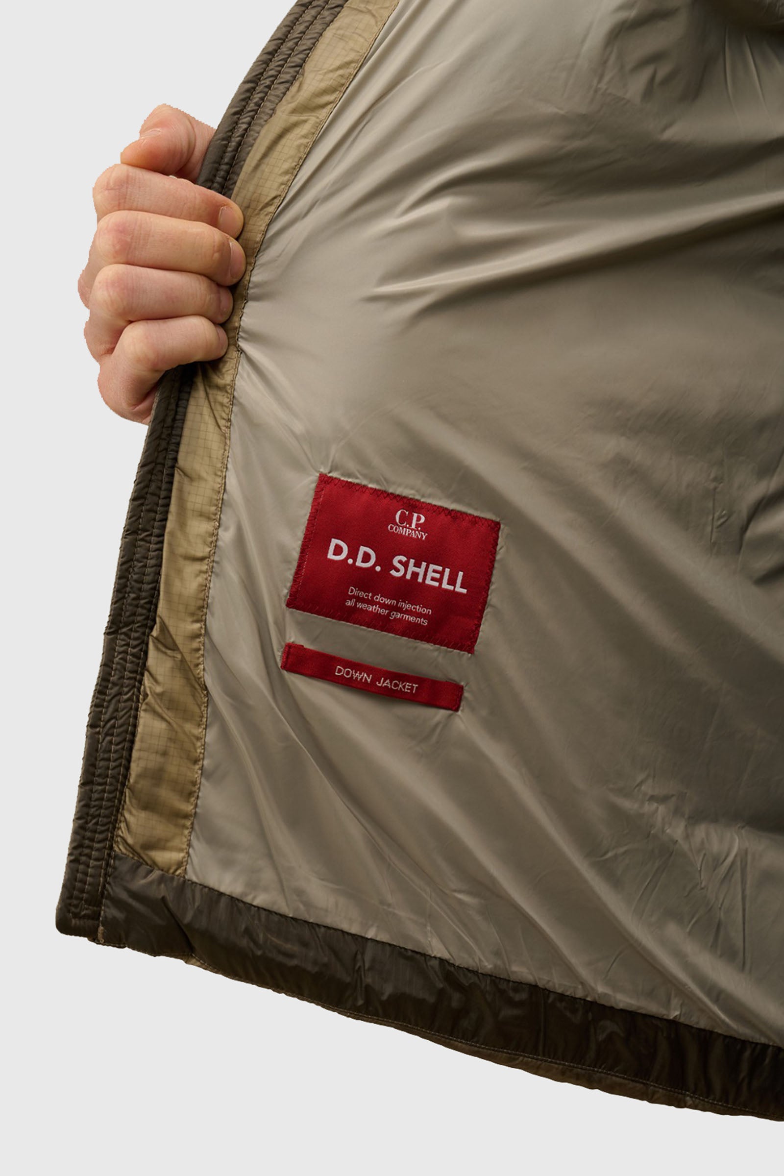 C.p. Company D.d. Shell Hooded Down Jacket Khaki Uomo - 5