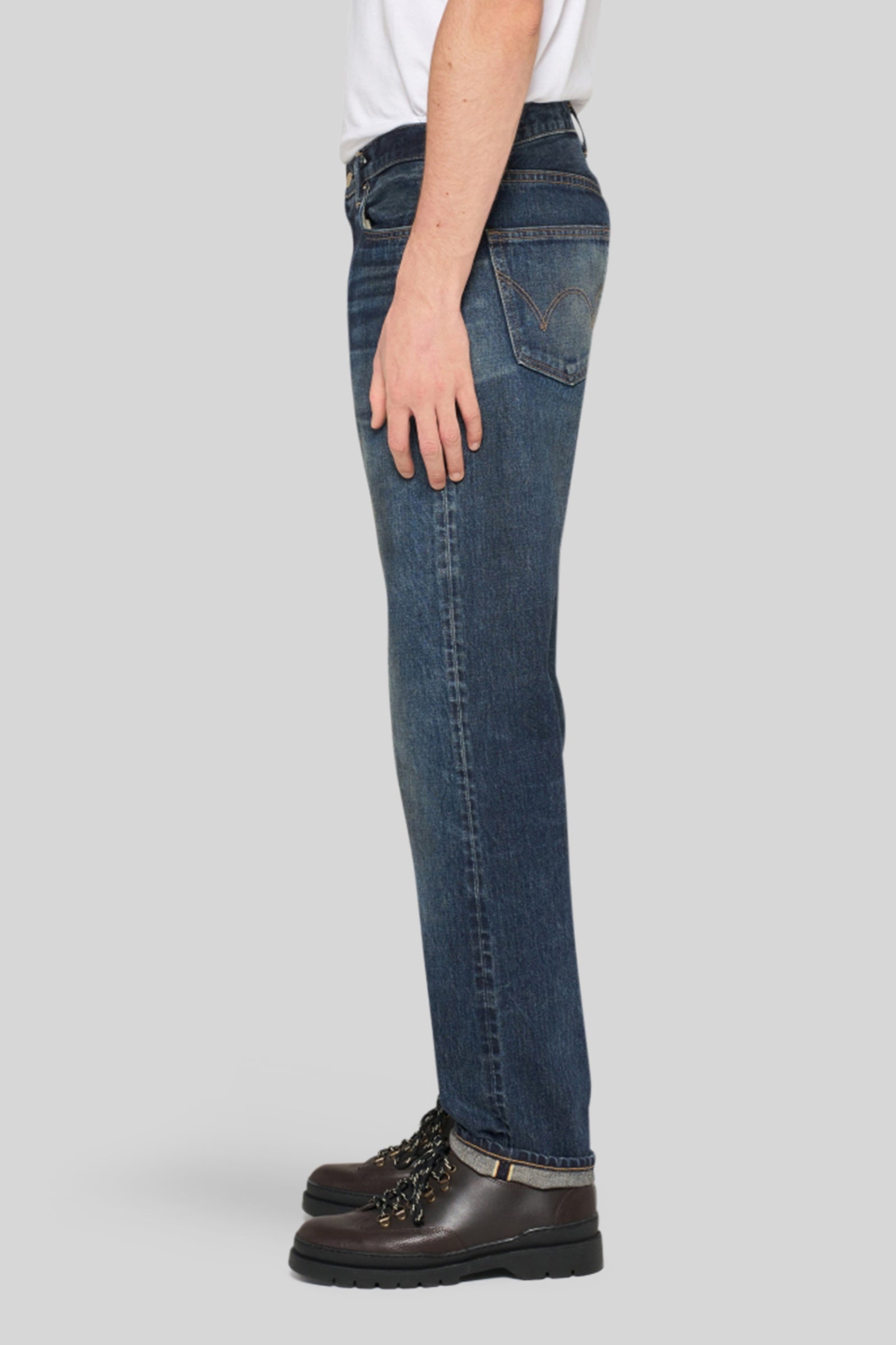 Edwin Jeans Regular Tapered Blu Medio Uomo - 3