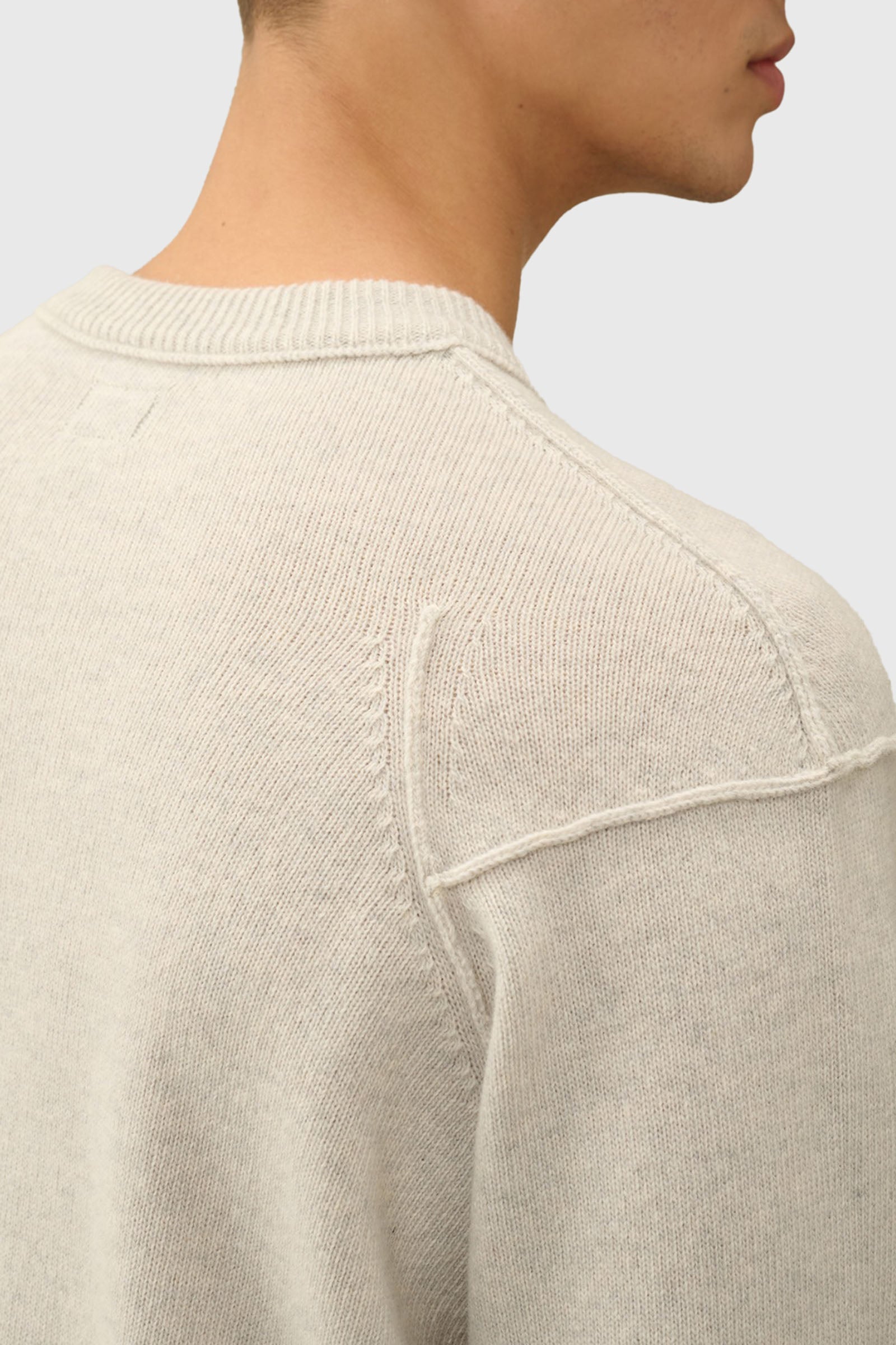 C.p. Company Maglia Lambswool Grs Crew Neck Bianco Off Uomo - 2