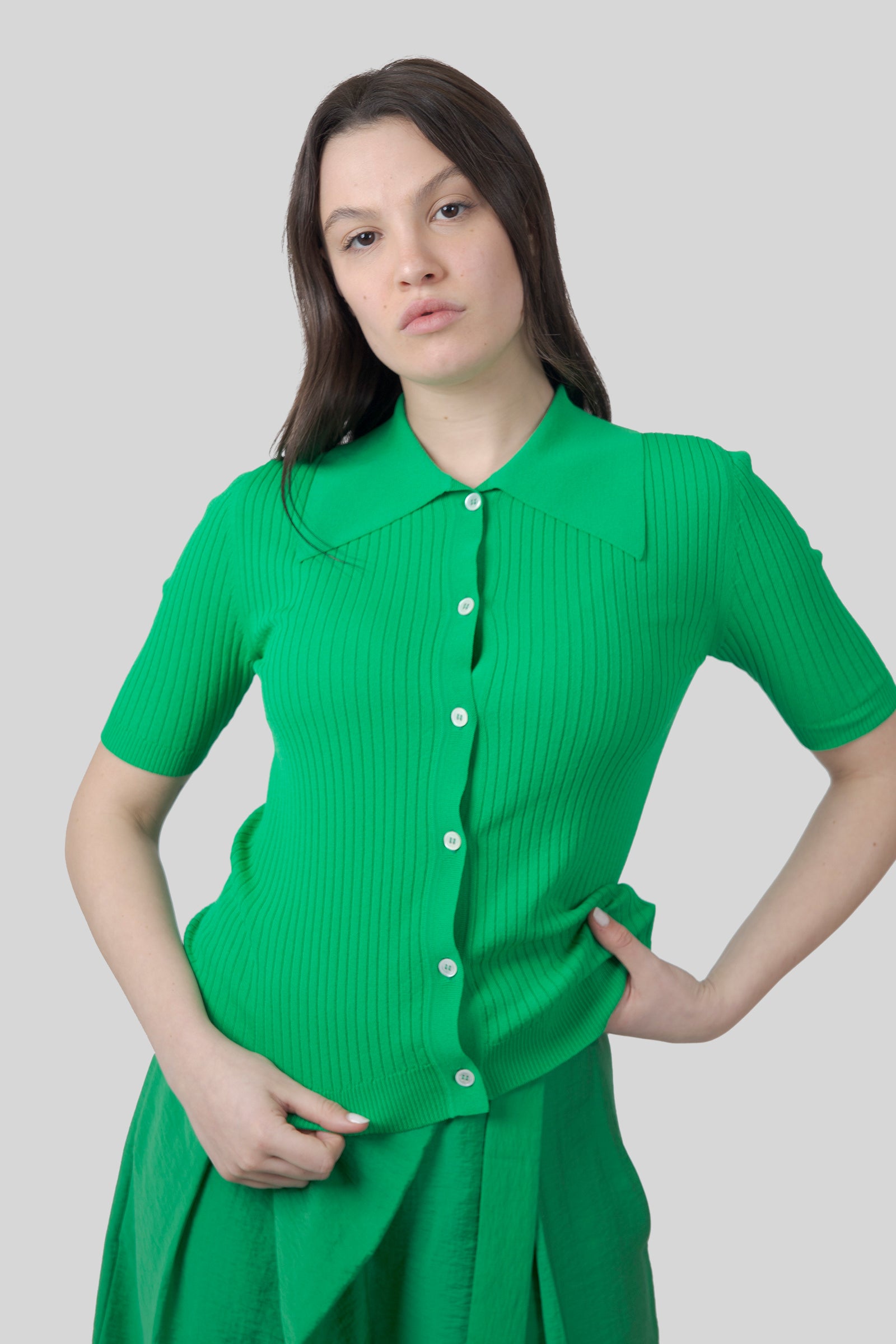 Tela Maglia Dominga Verde Smeraldo Donna - 3