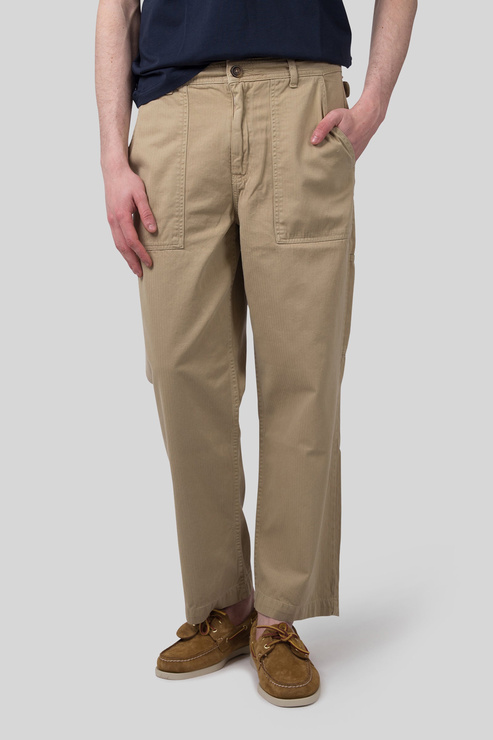 Sebago Pantalone Milton Herringbone Beige Uomo - 7