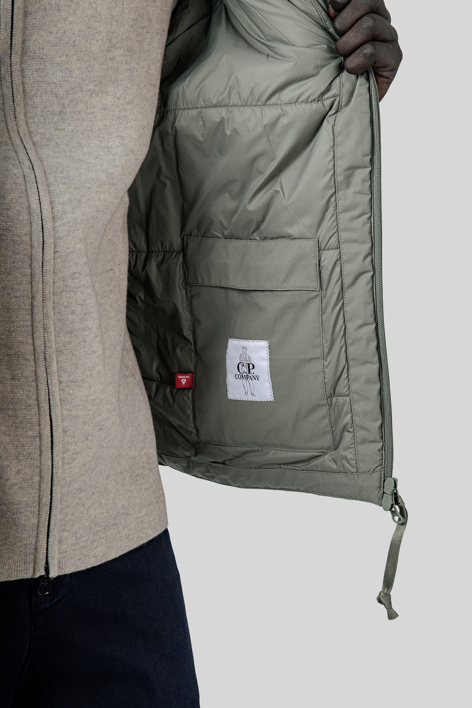 C.p. Company Pro-tek Primaloft® Silver Hooded Lens Jacket Verde Salvia Uomo - 7