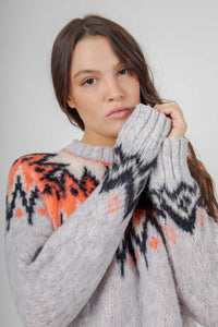 Roberto Collina Maglia Girocollo Jacquard Rosa Donna roberto collina